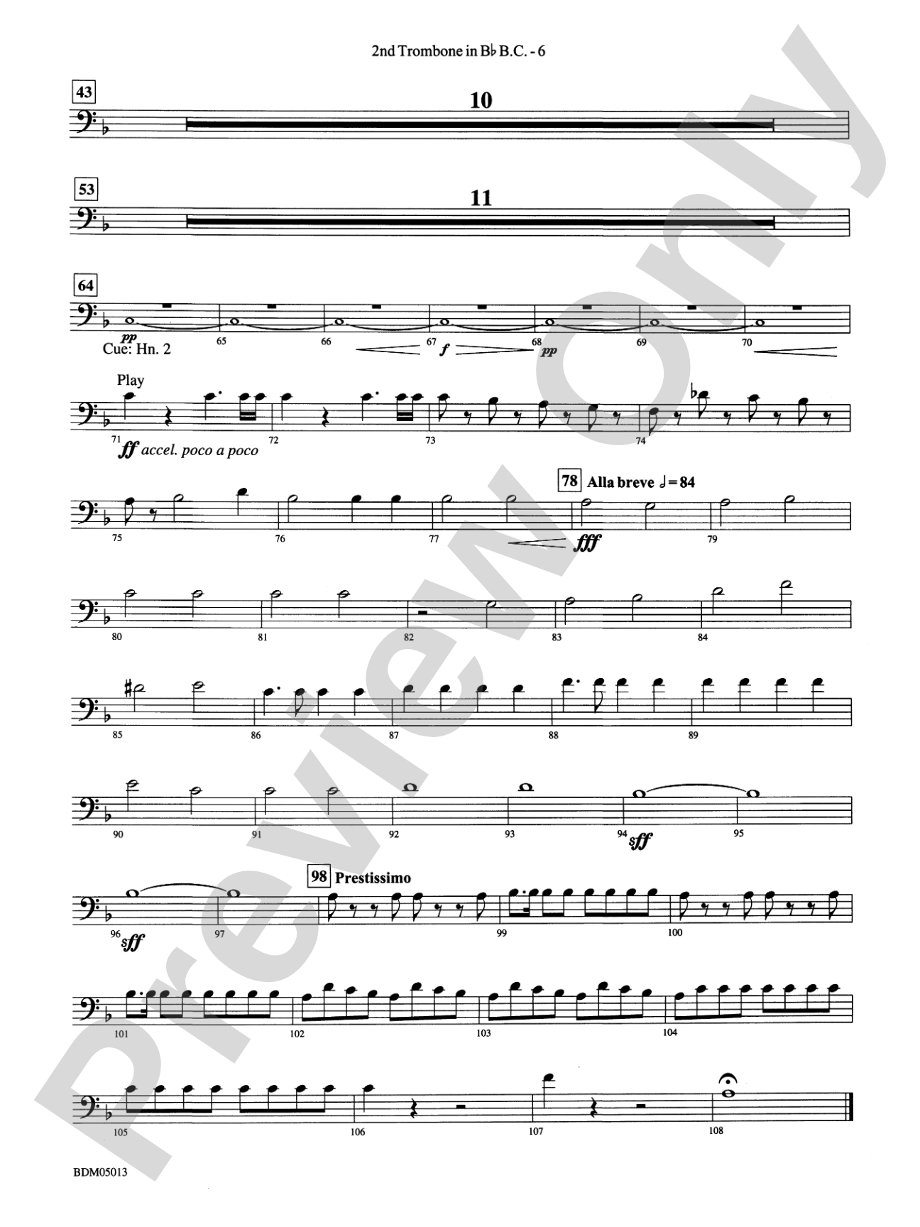 Pineapple Poll (Suite from the Ballet): (wp) 2nd B-flat Trombone B.C.