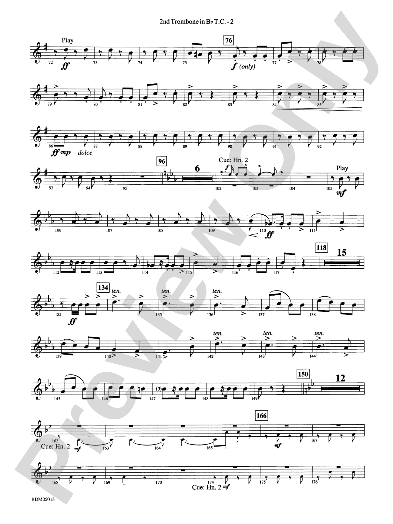Pineapple Poll (Suite from the Ballet): (wp) 2nd B-flat Trombone T.C.