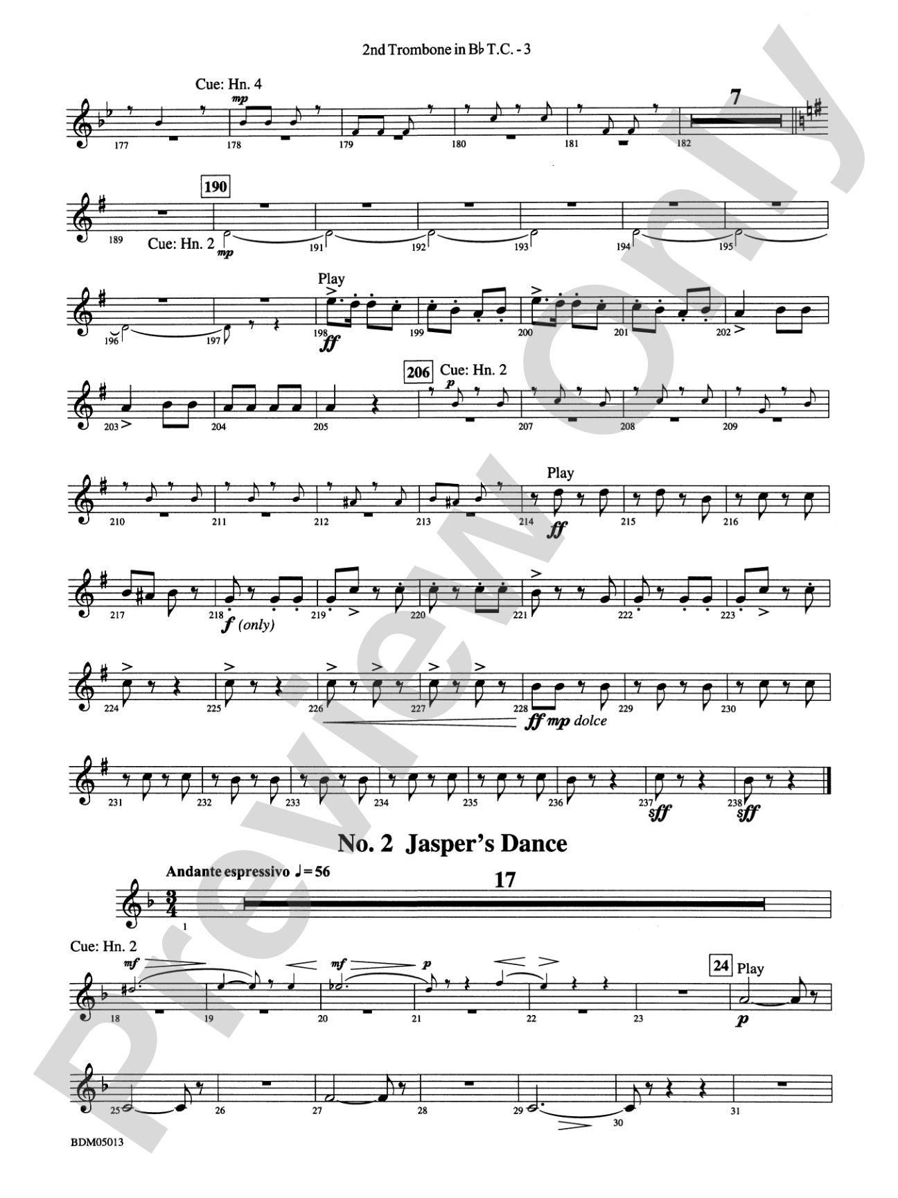 Pineapple Poll (Suite from the Ballet): (wp) 2nd B-flat Trombone T.C.