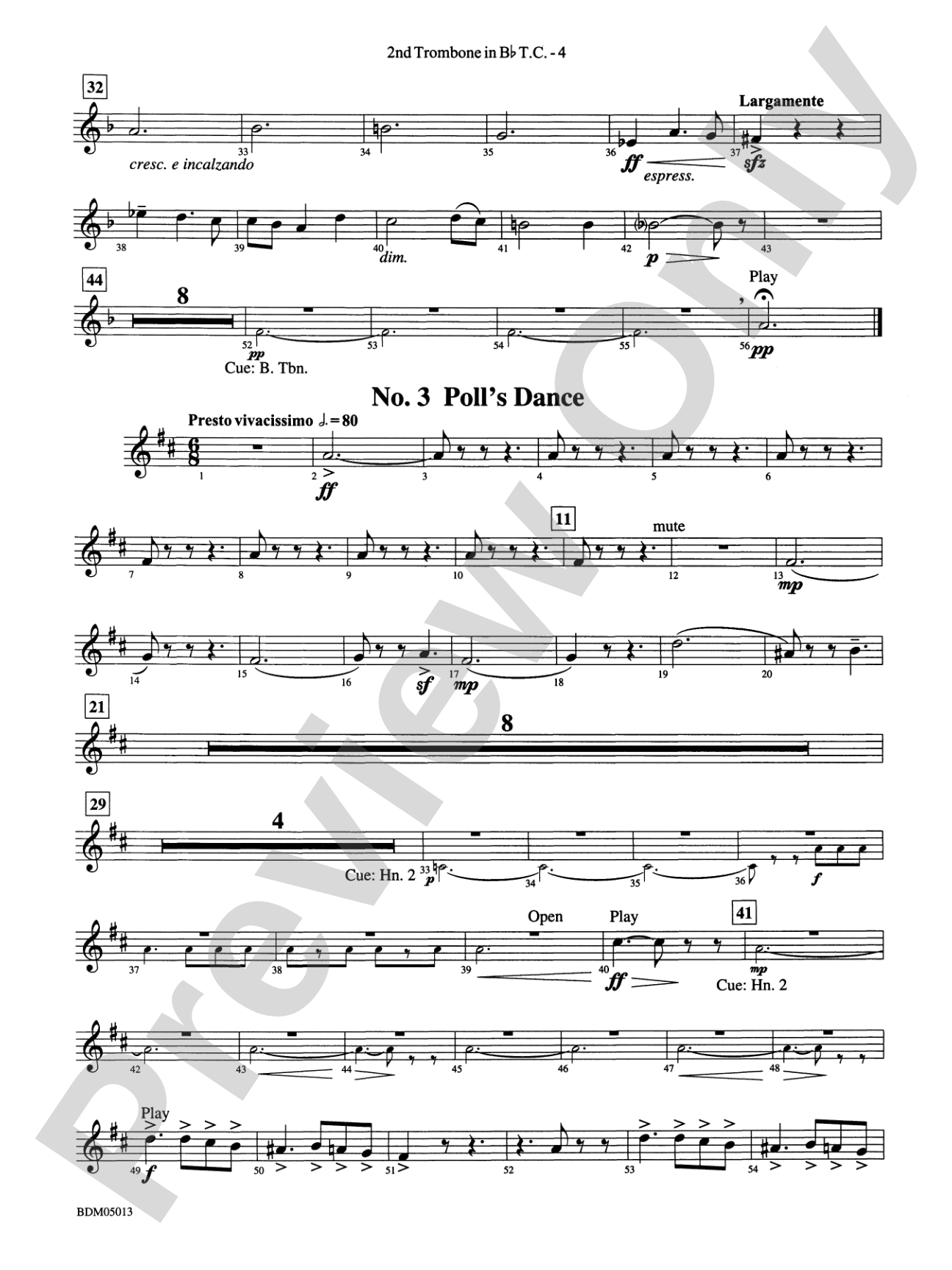Pineapple Poll (Suite from the Ballet): (wp) 2nd B-flat Trombone T.C.