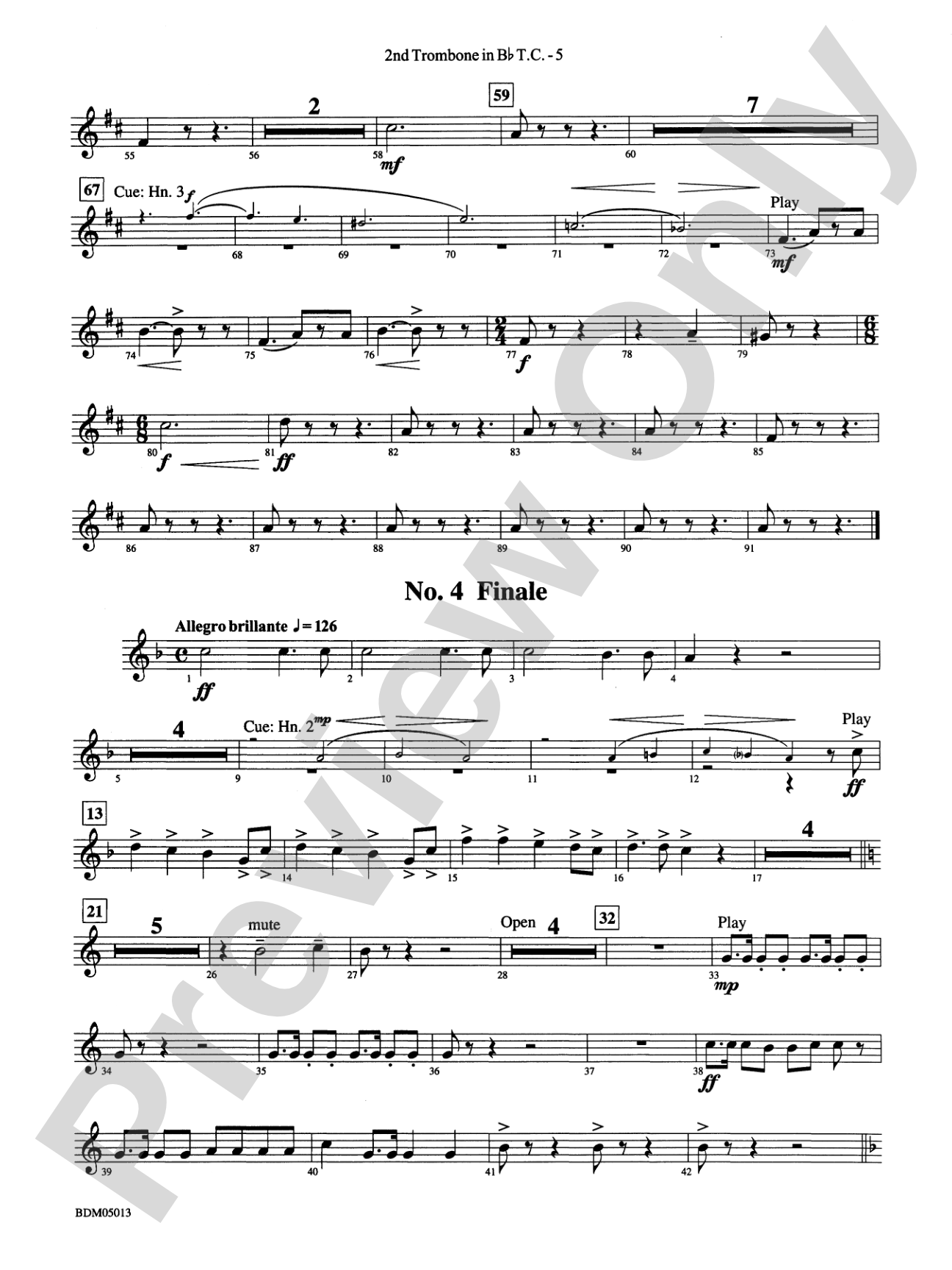 Pineapple Poll (Suite from the Ballet): (wp) 2nd B-flat Trombone T.C.
