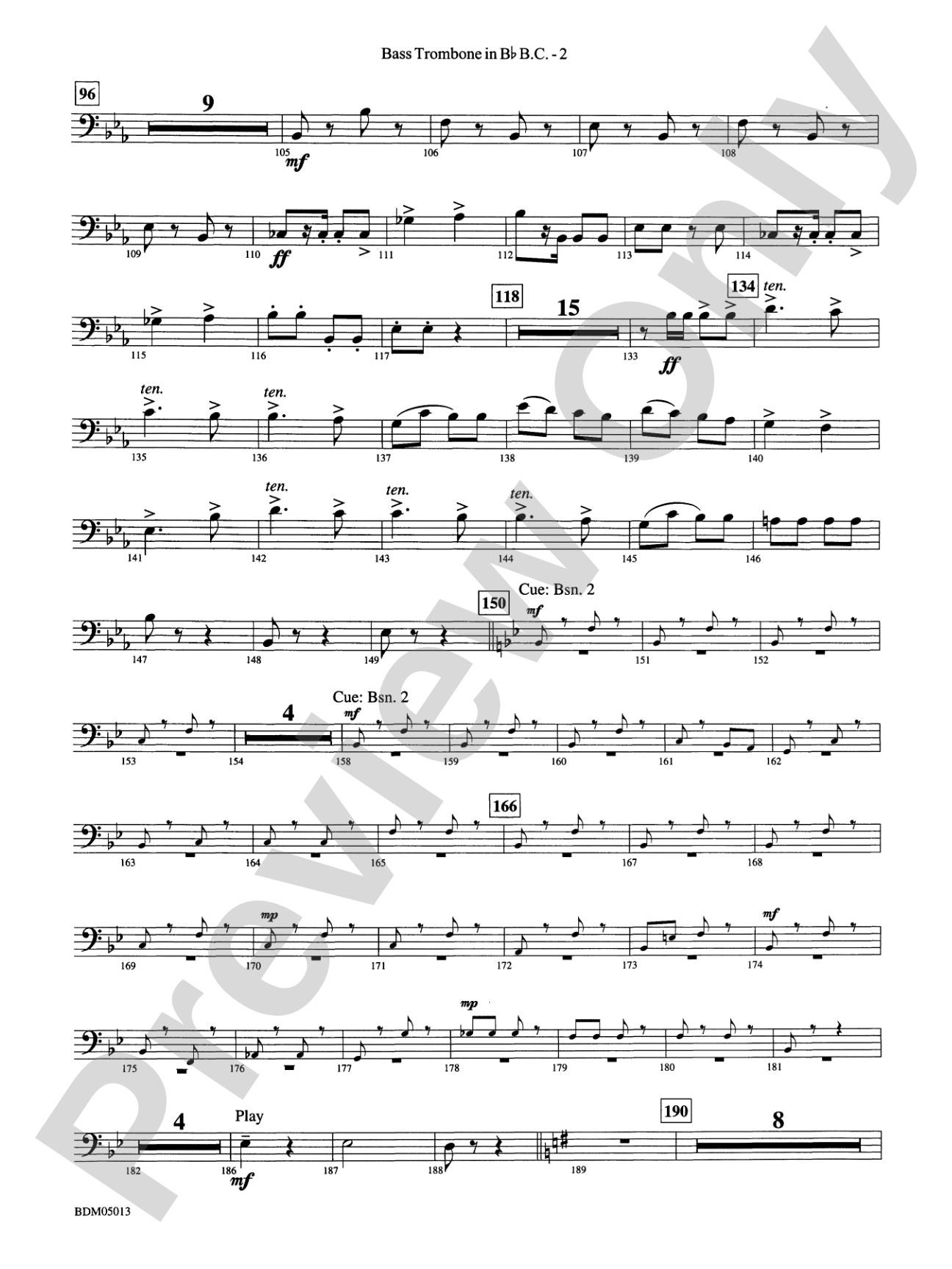 Pineapple Poll (Suite from the Ballet): (wp) 3rd B-flat Trombone B.C.