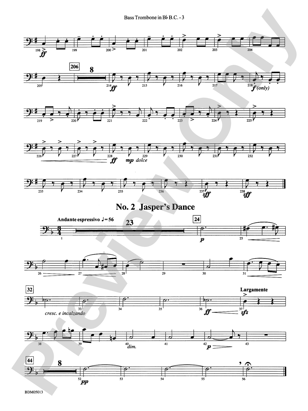Pineapple Poll (Suite from the Ballet): (wp) 3rd B-flat Trombone B.C.