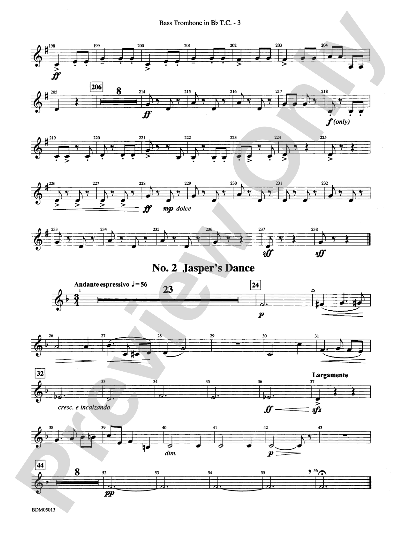 Pineapple Poll (Suite from the Ballet): (wp) 3rd B-flat Trombone T.C.