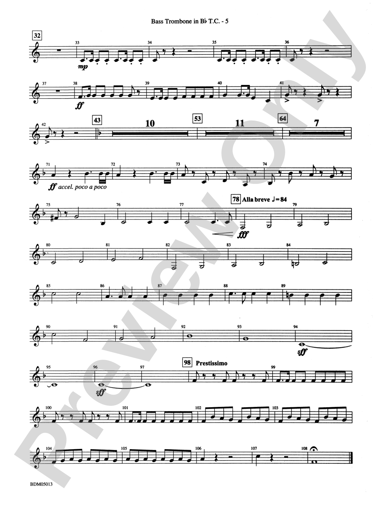 Pineapple Poll (Suite from the Ballet): (wp) 3rd B-flat Trombone T.C.