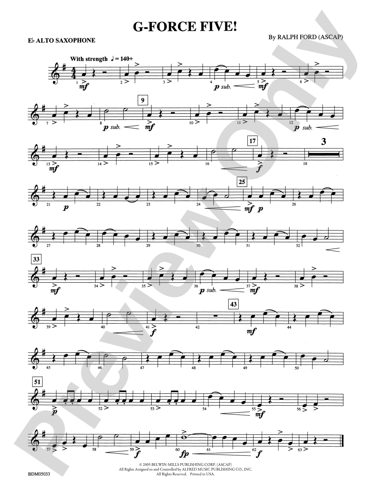 G-Force Five!: E-flat Alto Saxophone