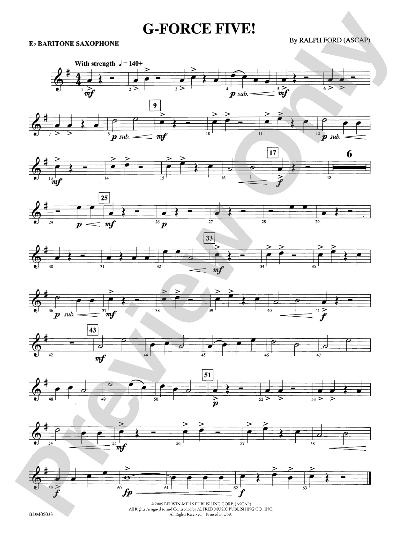 G-Force Five!: E-flat Baritone Saxophone