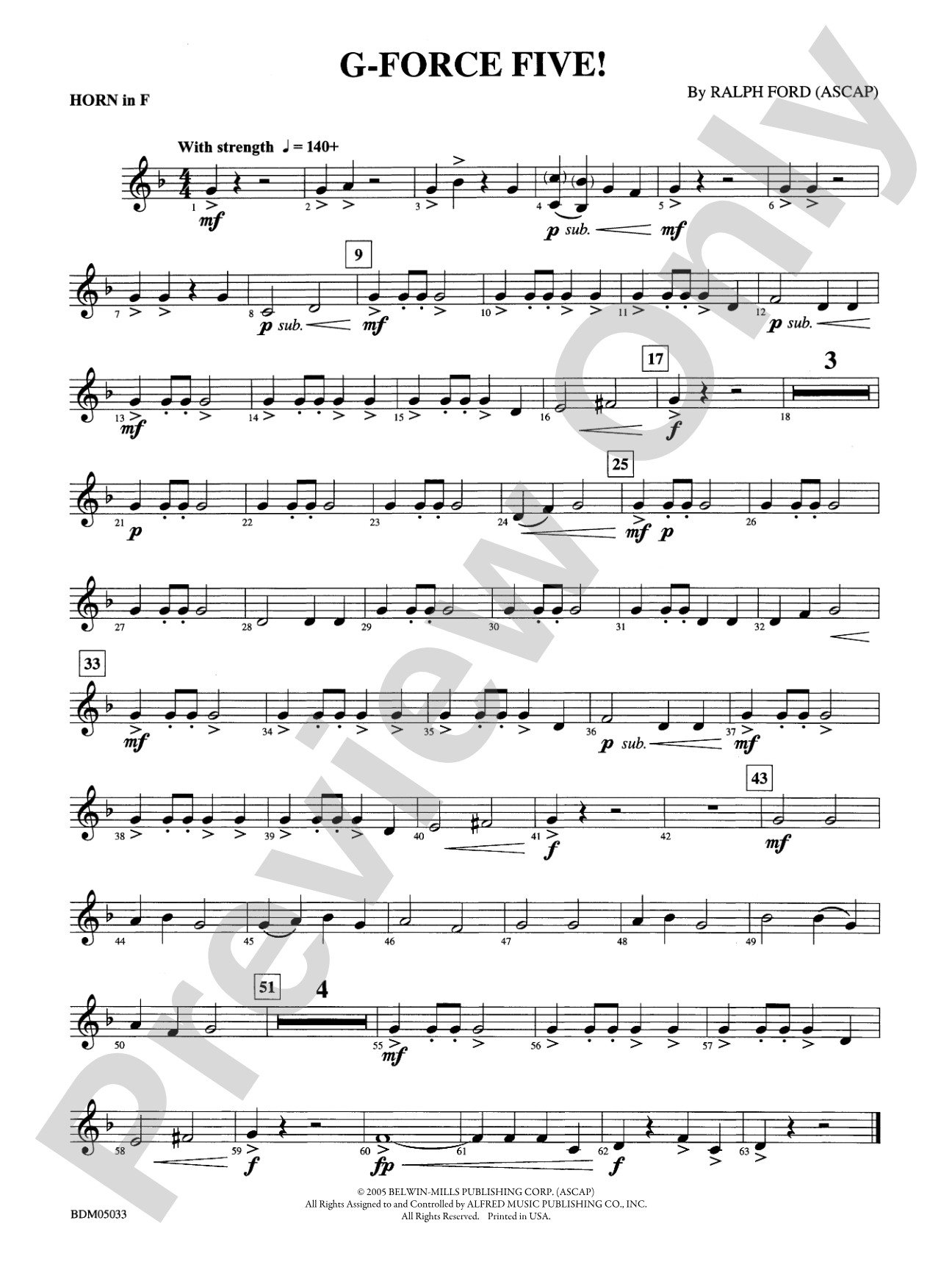 G-Force Five!: 1st F Horn