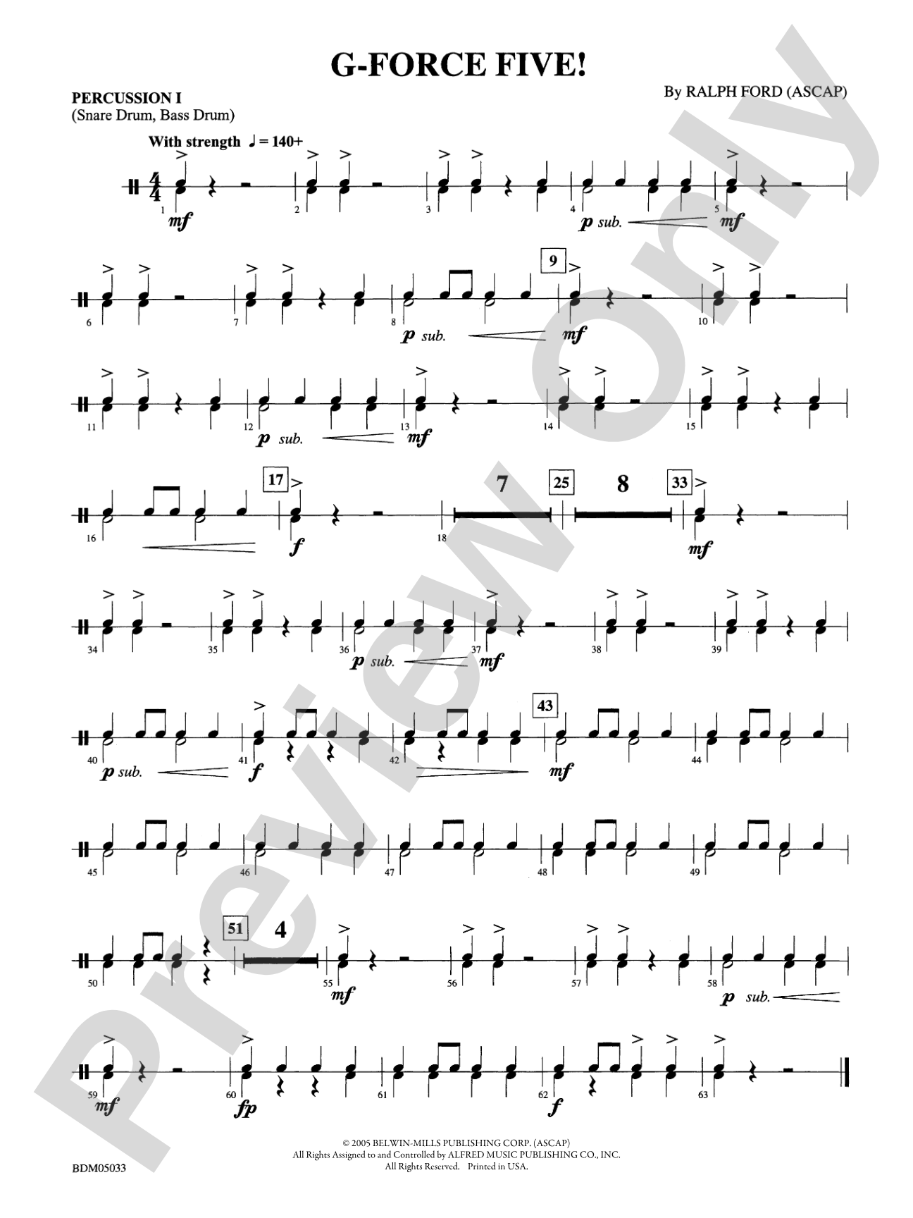 G-Force Five!: 1st Percussion