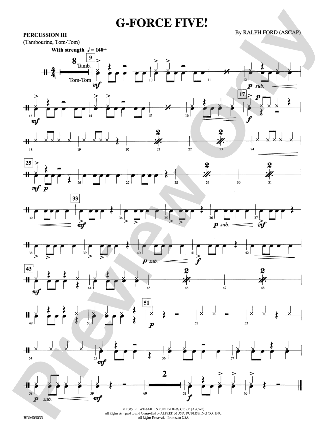 G-Force Five!: 3rd Percussion