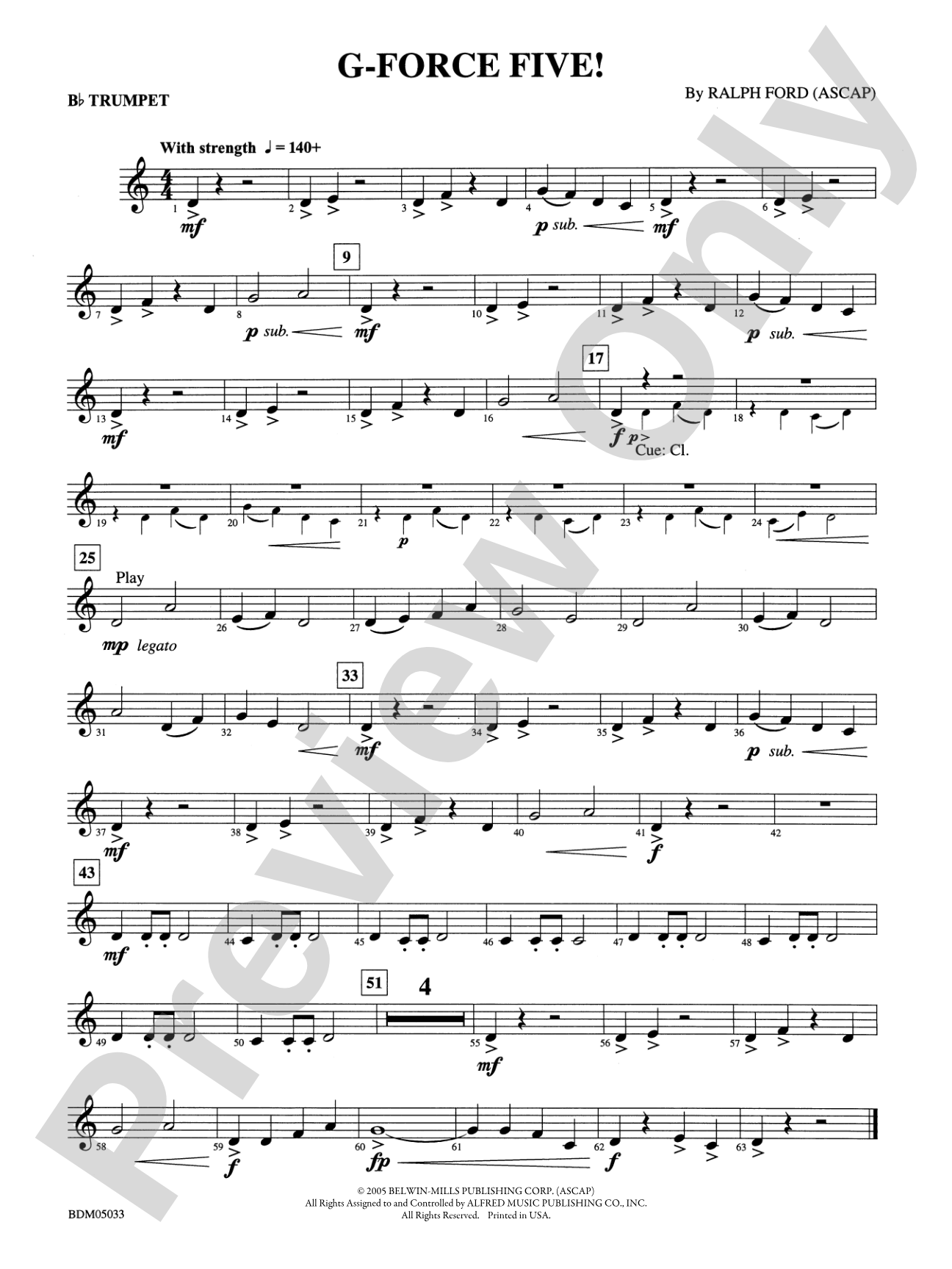 G-Force Five!: 1st B-flat Trumpet