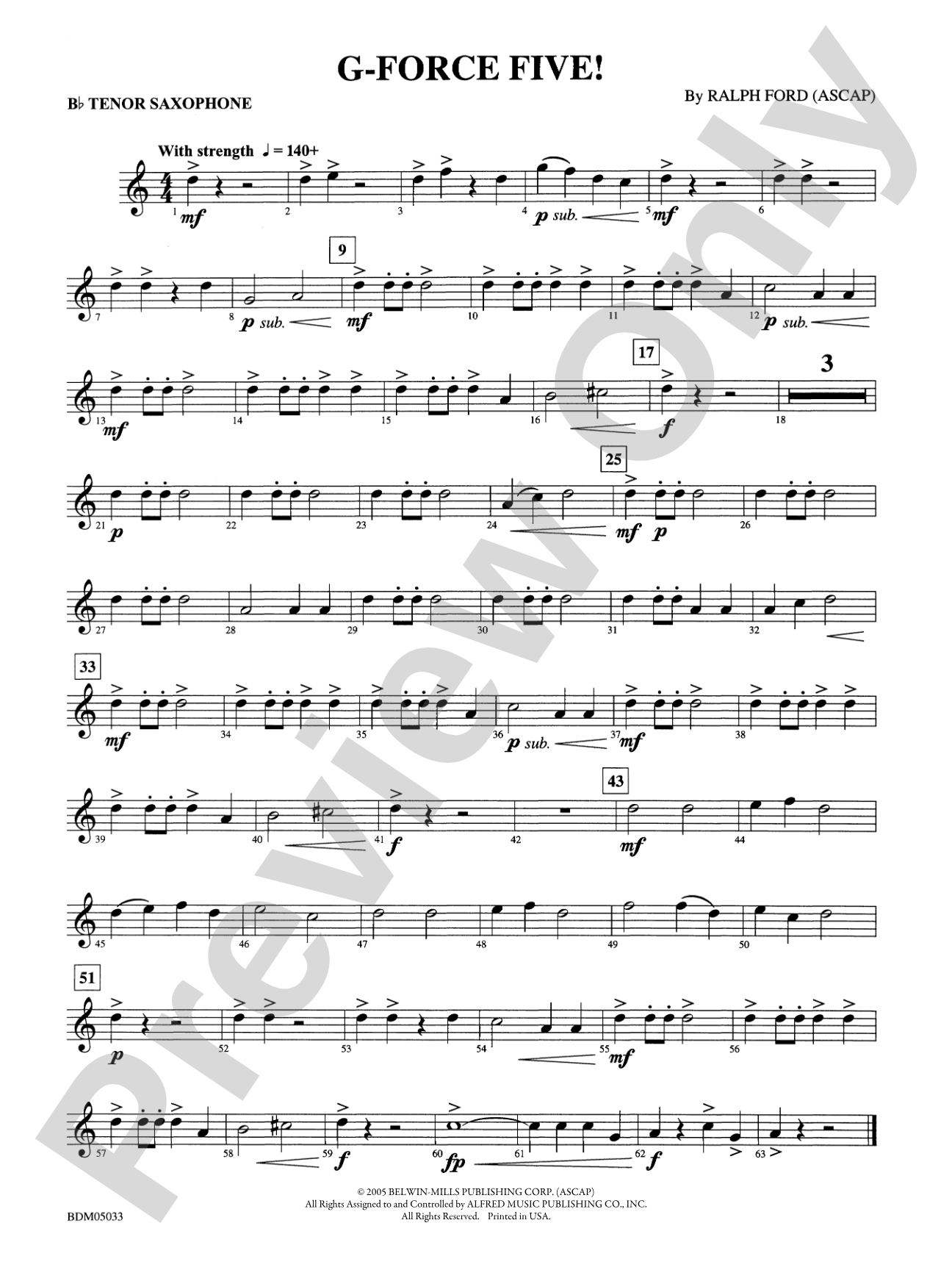 G-Force Five!: B-flat Tenor Saxophone
