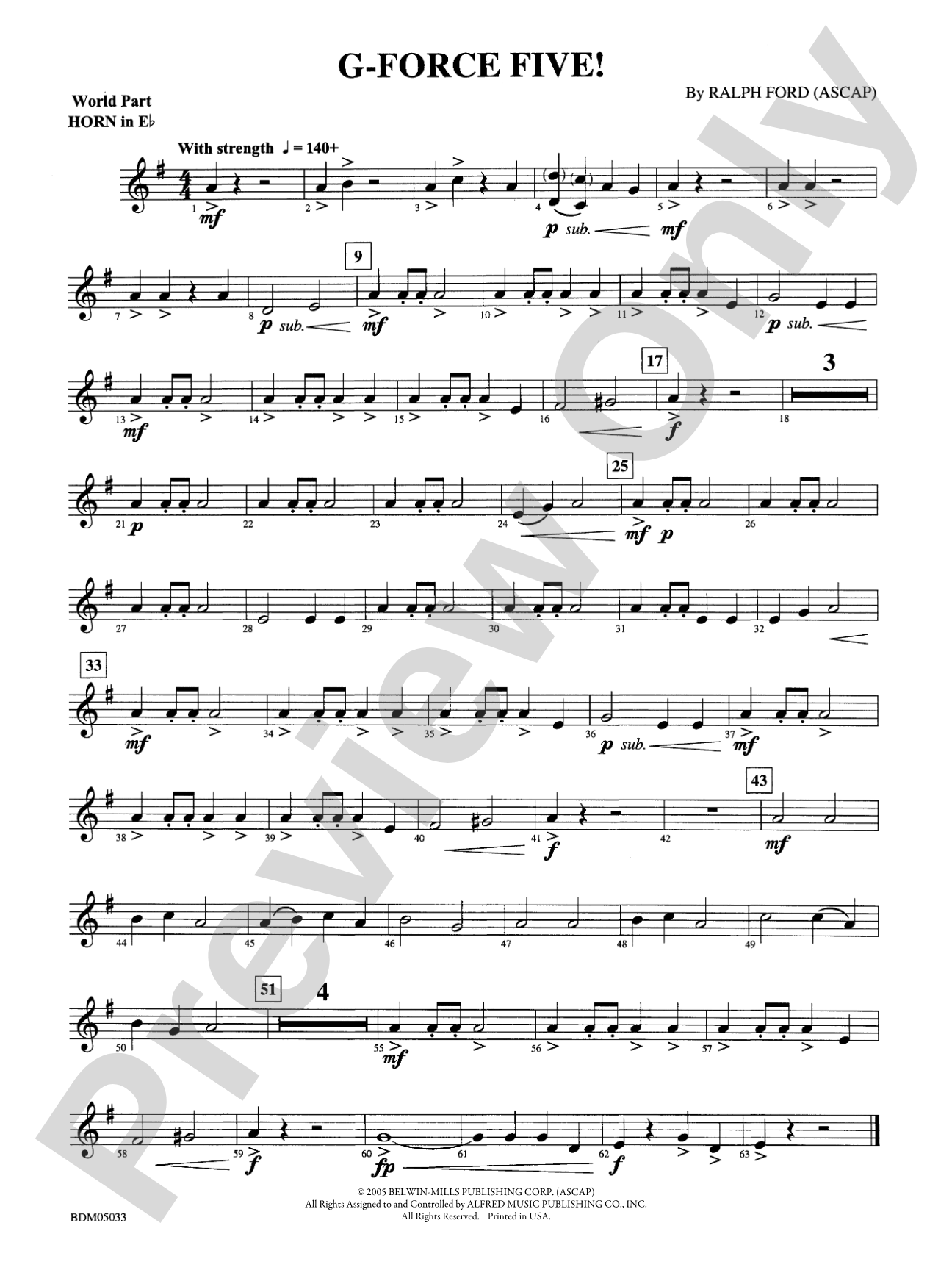 G-Force Five!: (wp) 1st Horn in E-flat