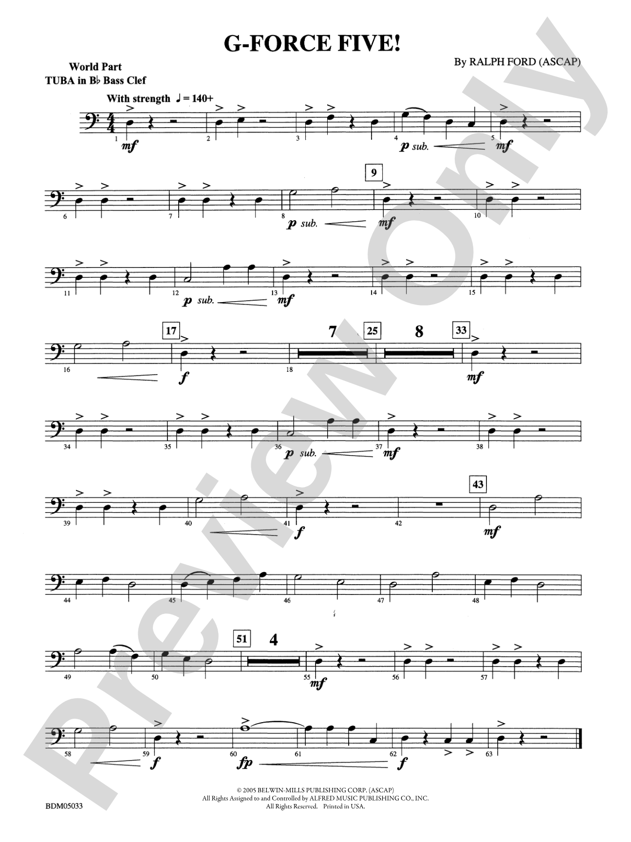 G-Force Five!: (wp) B-flat Tuba B.C.