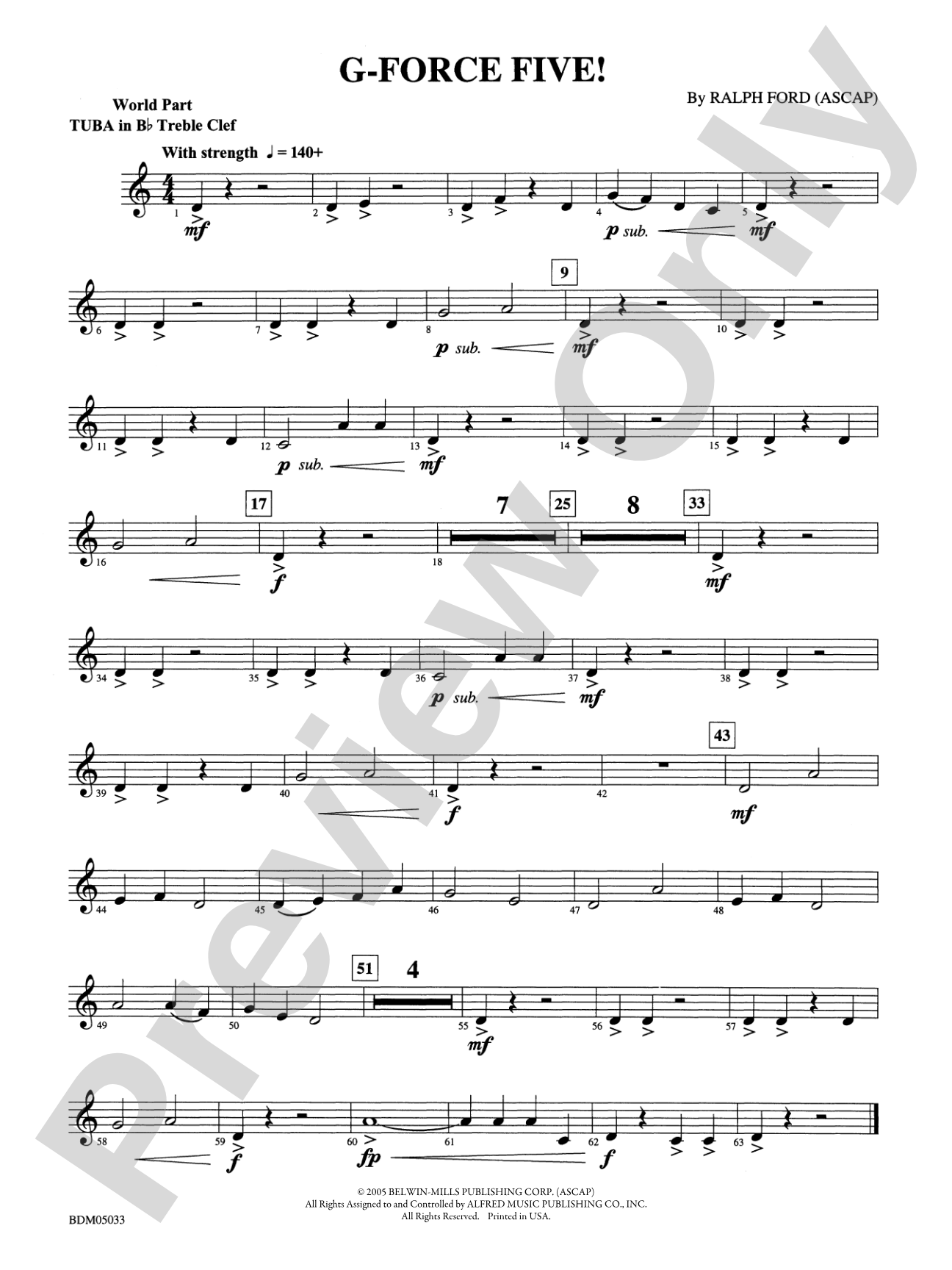 G-Force Five!: (wp) B-flat Tuba T.C.