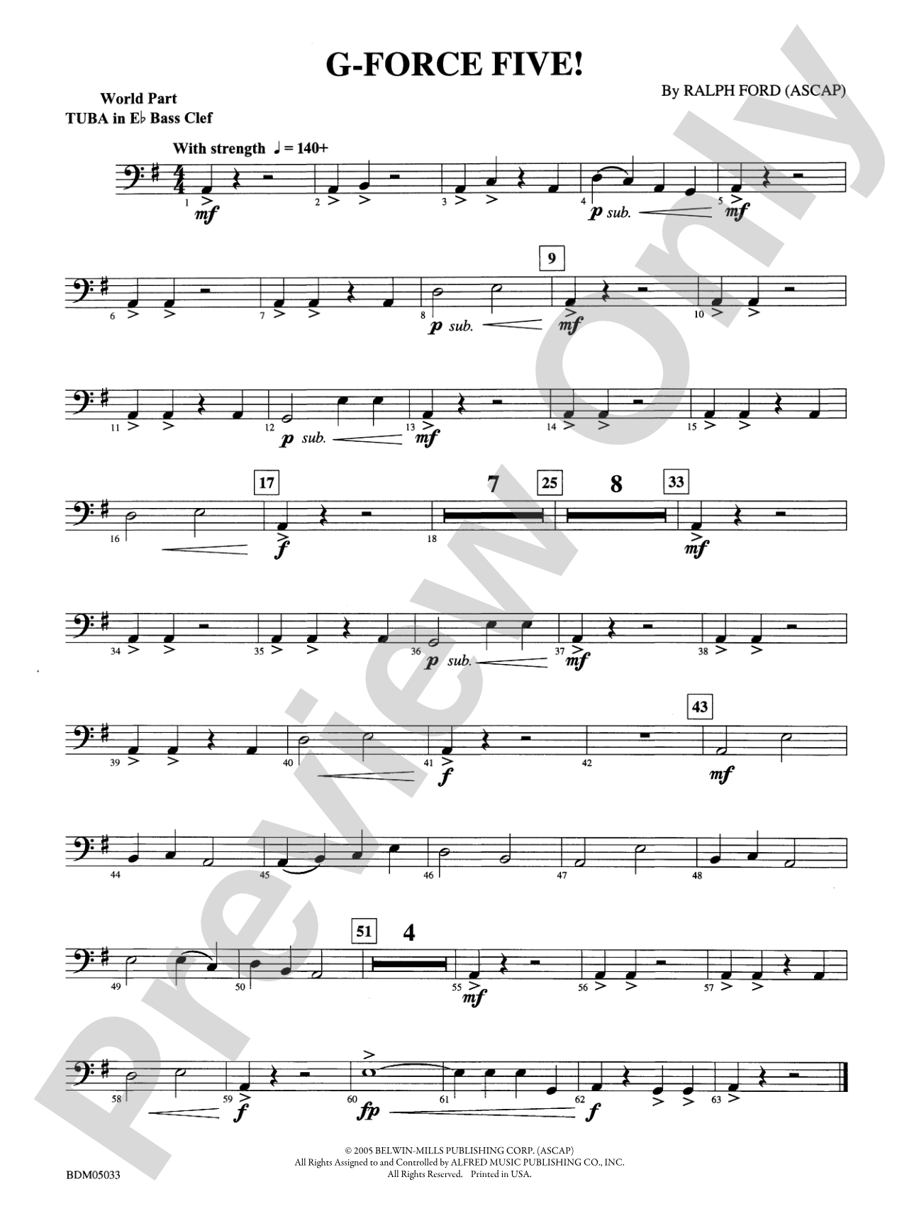 G-Force Five!: (wp) E-flat Tuba B.C.