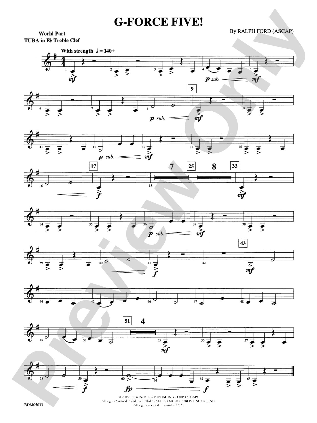 G-Force Five!: (wp) E-flat Tuba T.C.