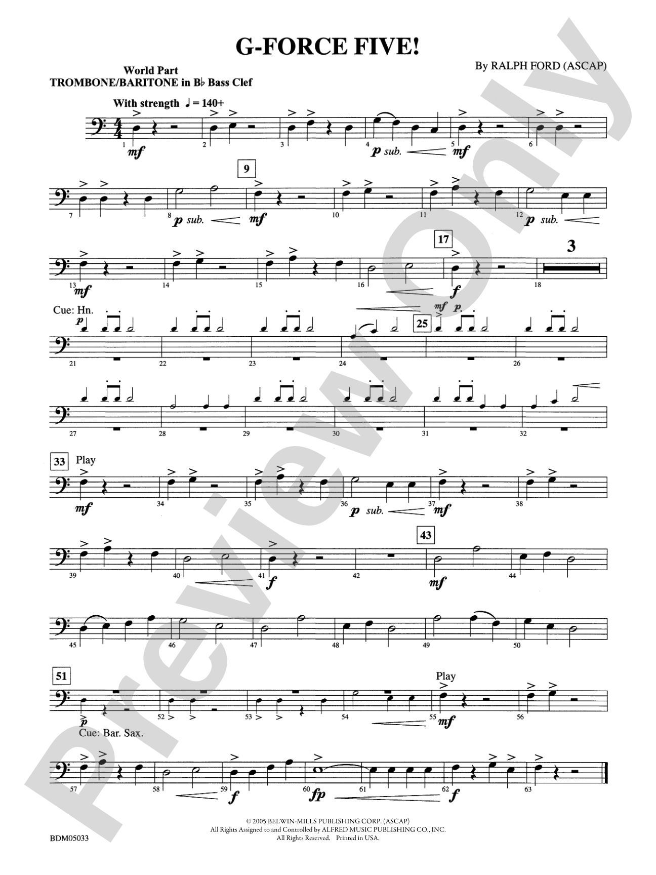 G-Force Five!: (wp) 1st B-flat Trombone B.C.