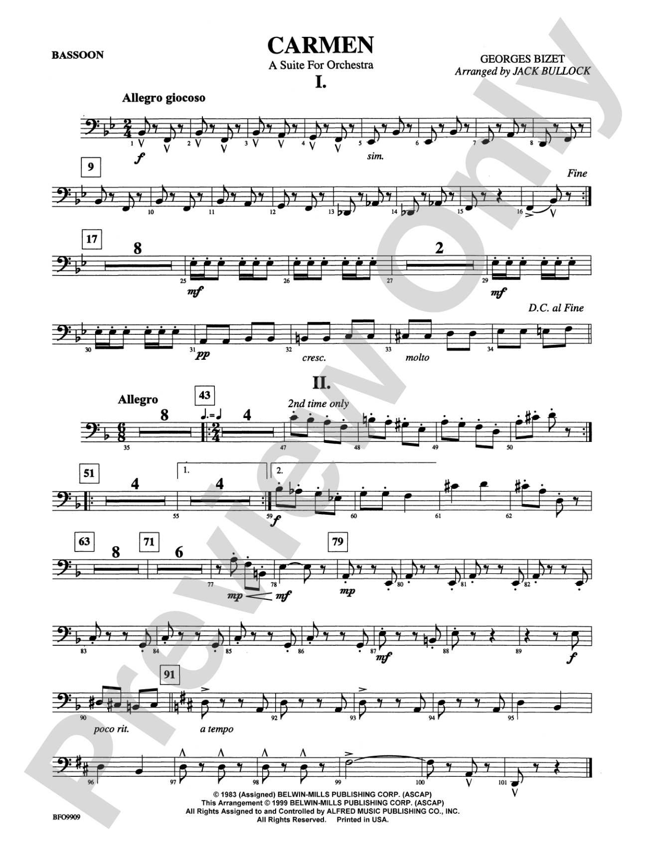 Carmen Suite: Bassoon