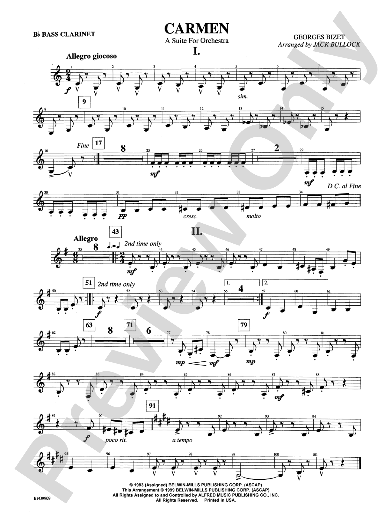 Carmen Suite: B-flat Bass Clarinet