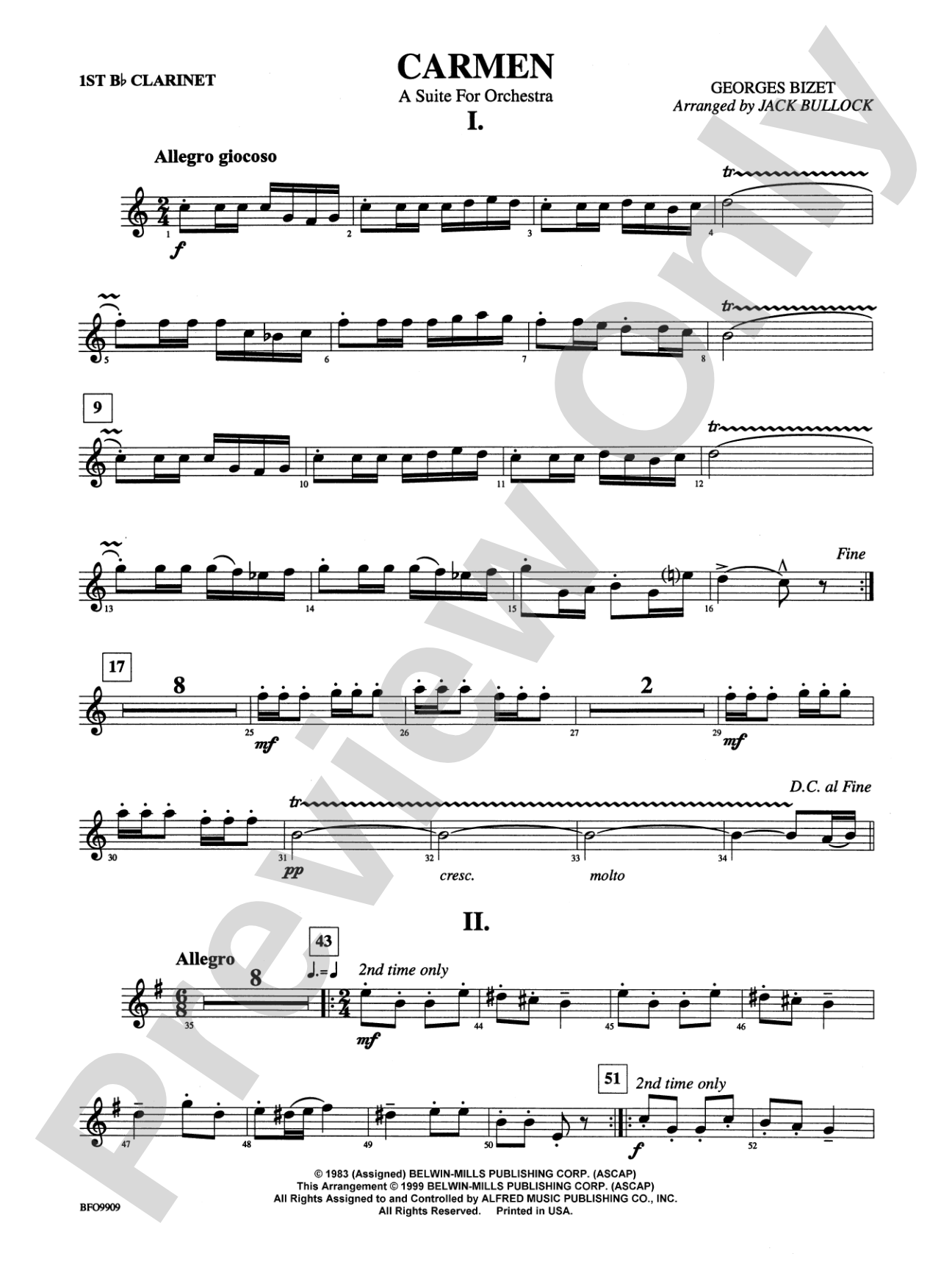 Carmen Suite: 1st B-flat Clarinet