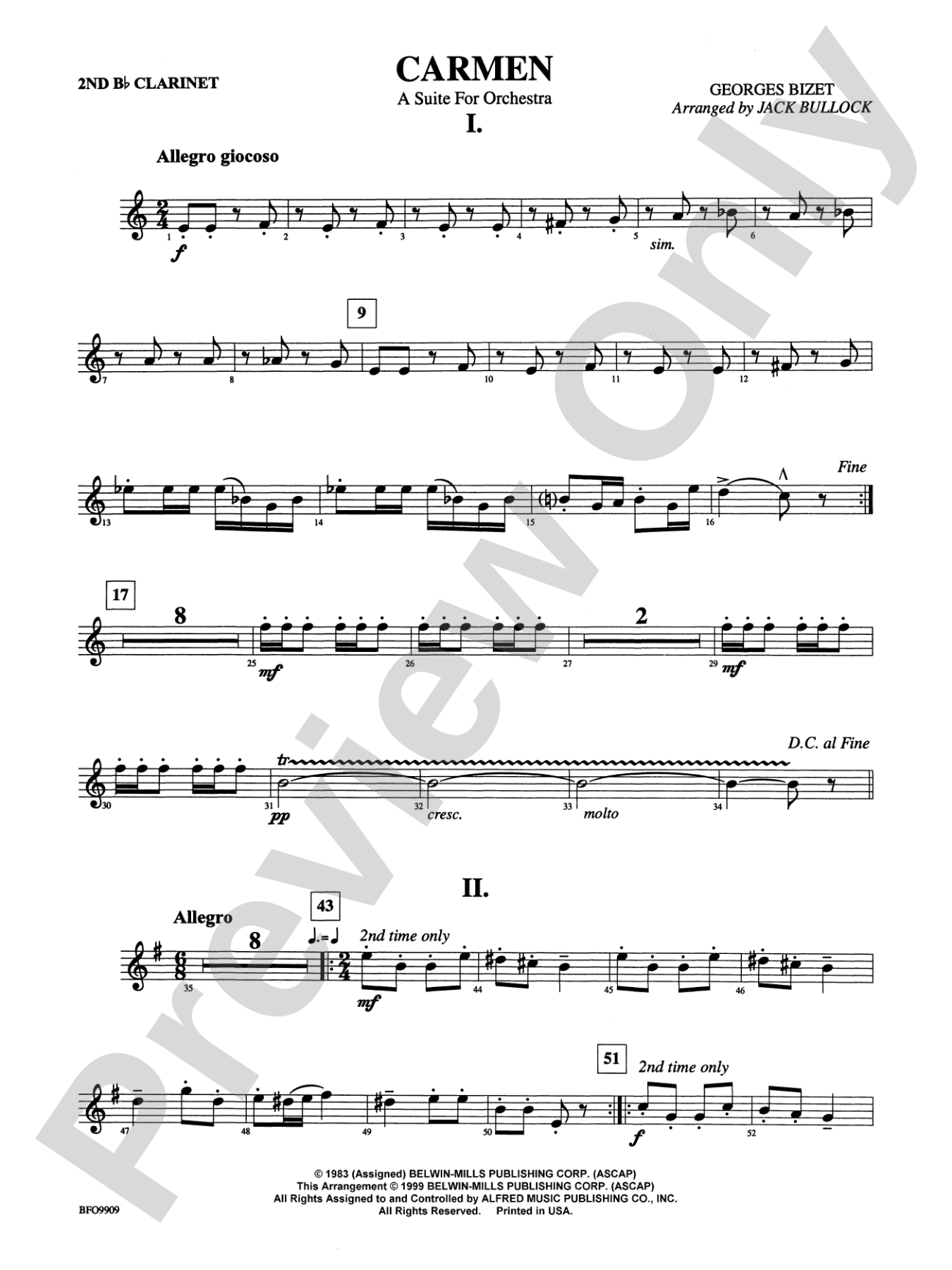 Carmen Suite: 2nd B-flat Clarinet