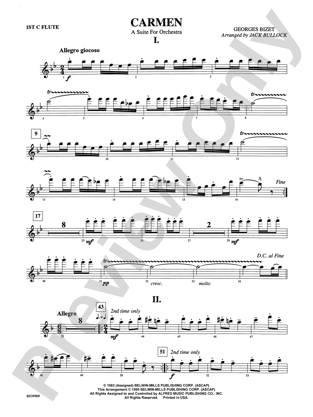Carmen Suite: Flute