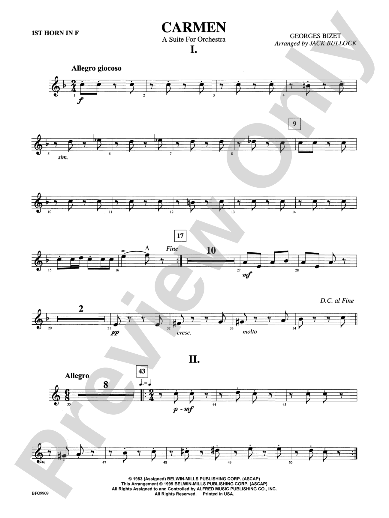 Carmen Suite: 1st F Horn