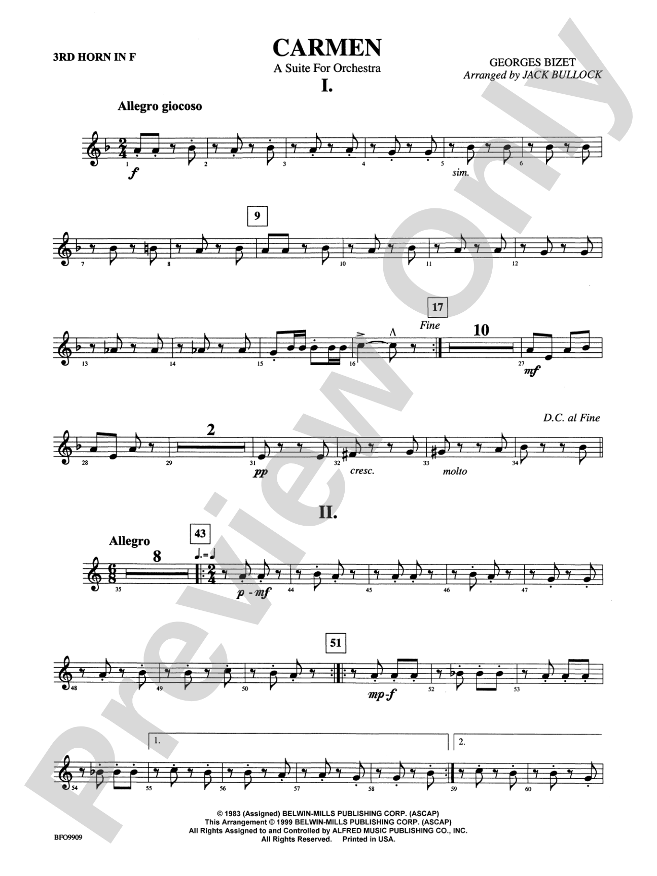 Carmen Suite: 3rd F Horn