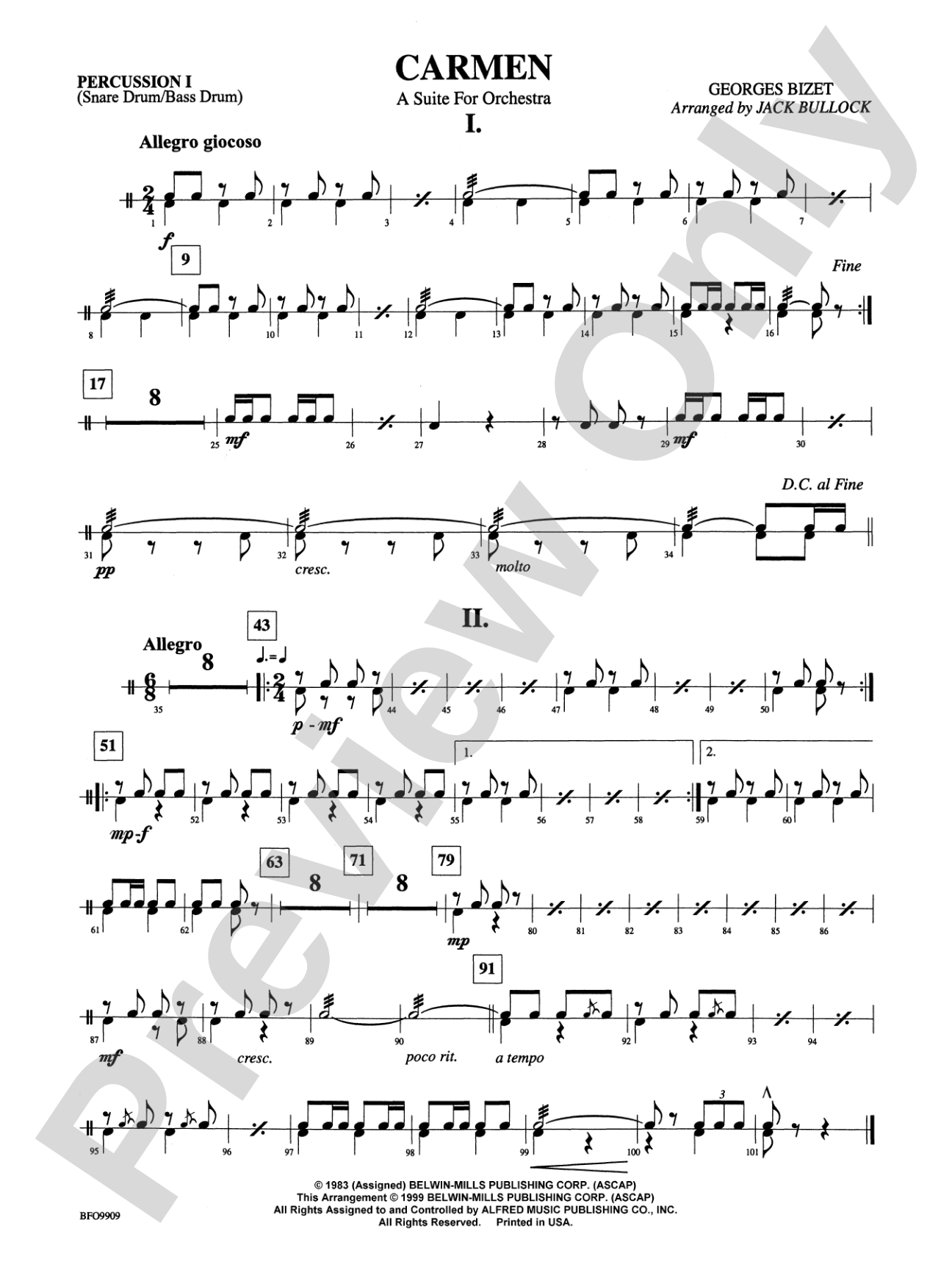 Carmen Suite: 1st Percussion