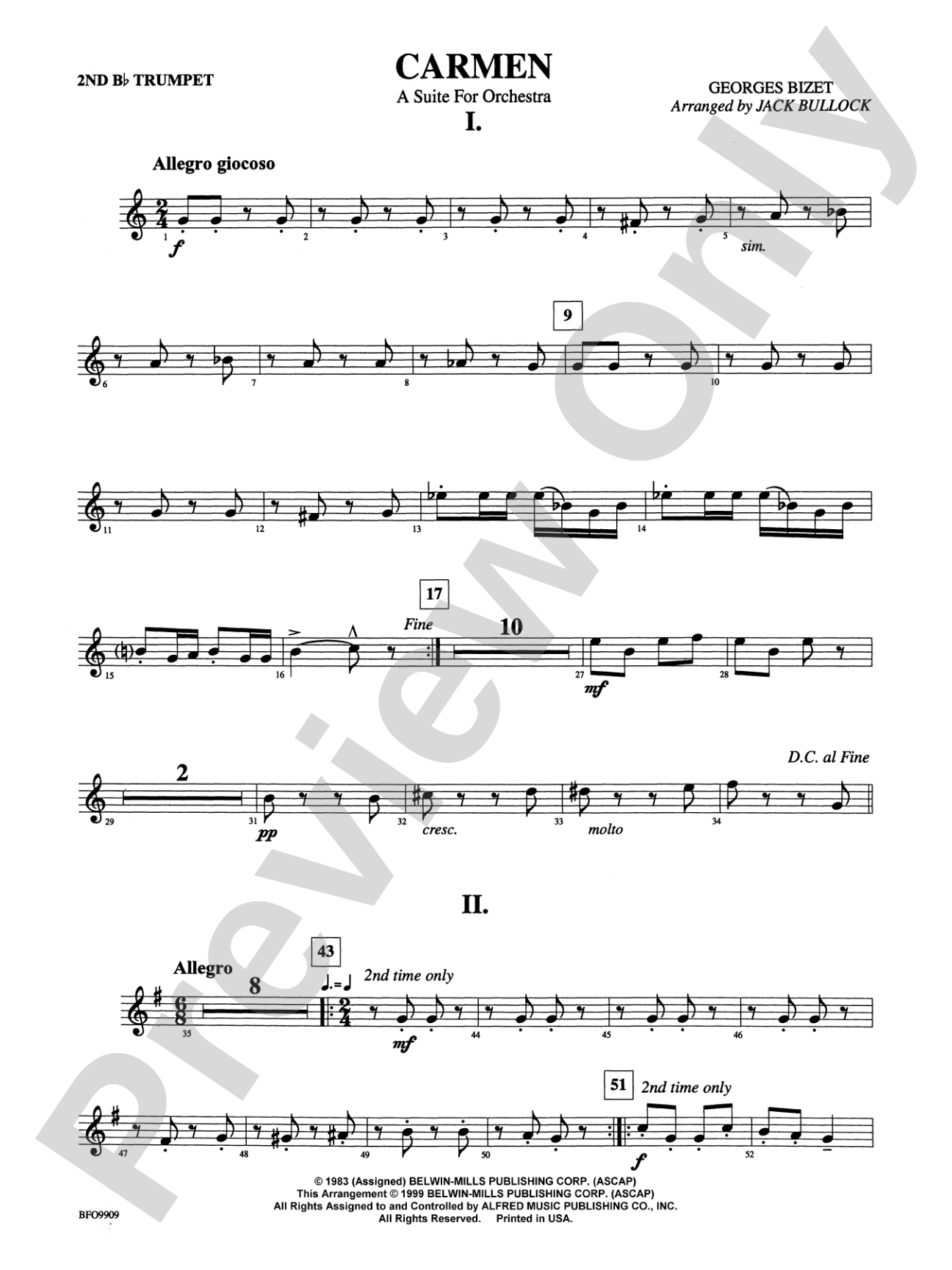 Carmen Suite: 2nd B-flat Trumpet