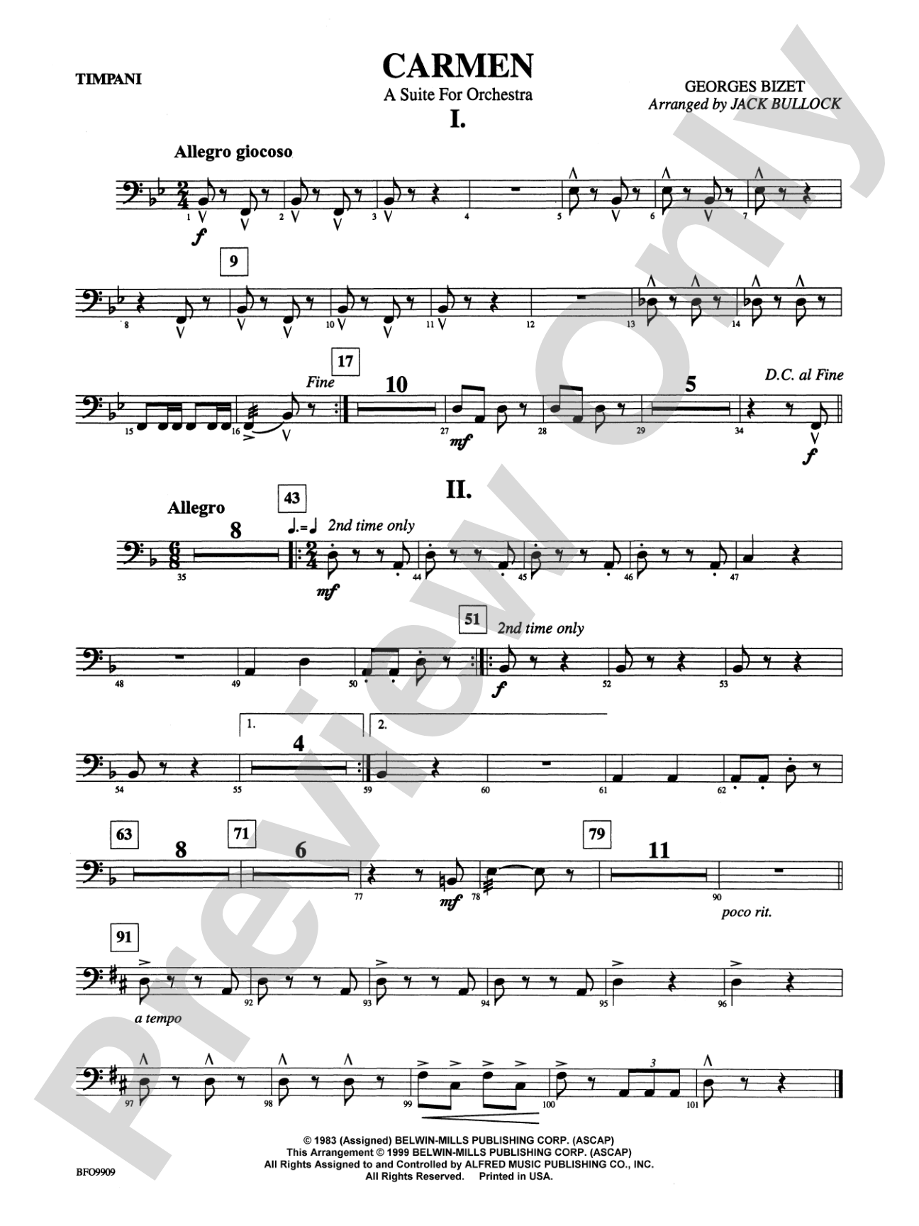 Carmen Suite: Timpani