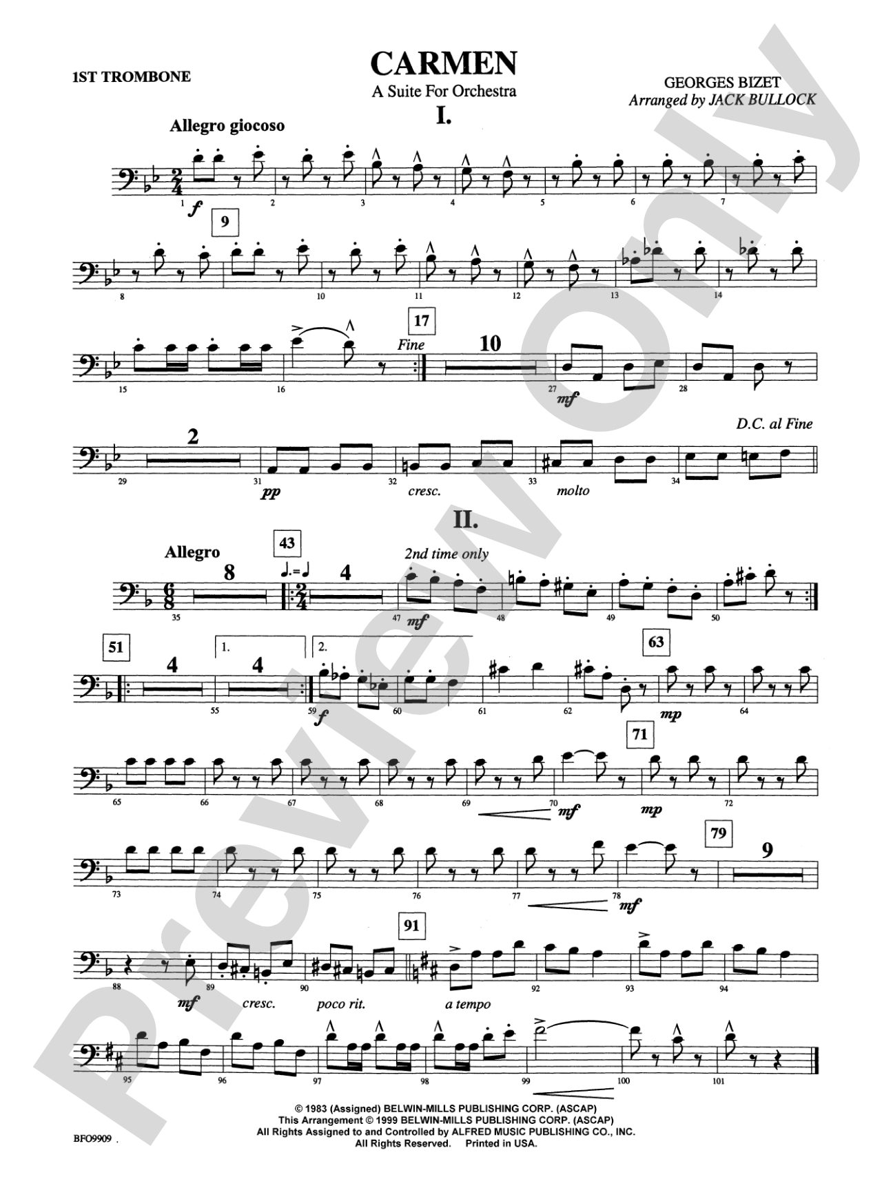 Carmen Suite: 1st Trombone