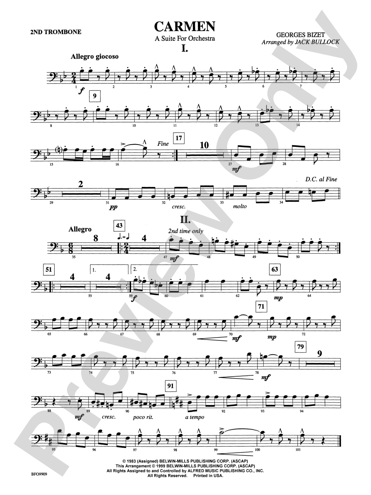 Carmen Suite: 2nd Trombone