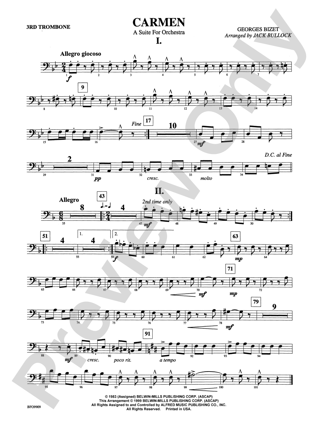 Carmen Suite: 3rd Trombone