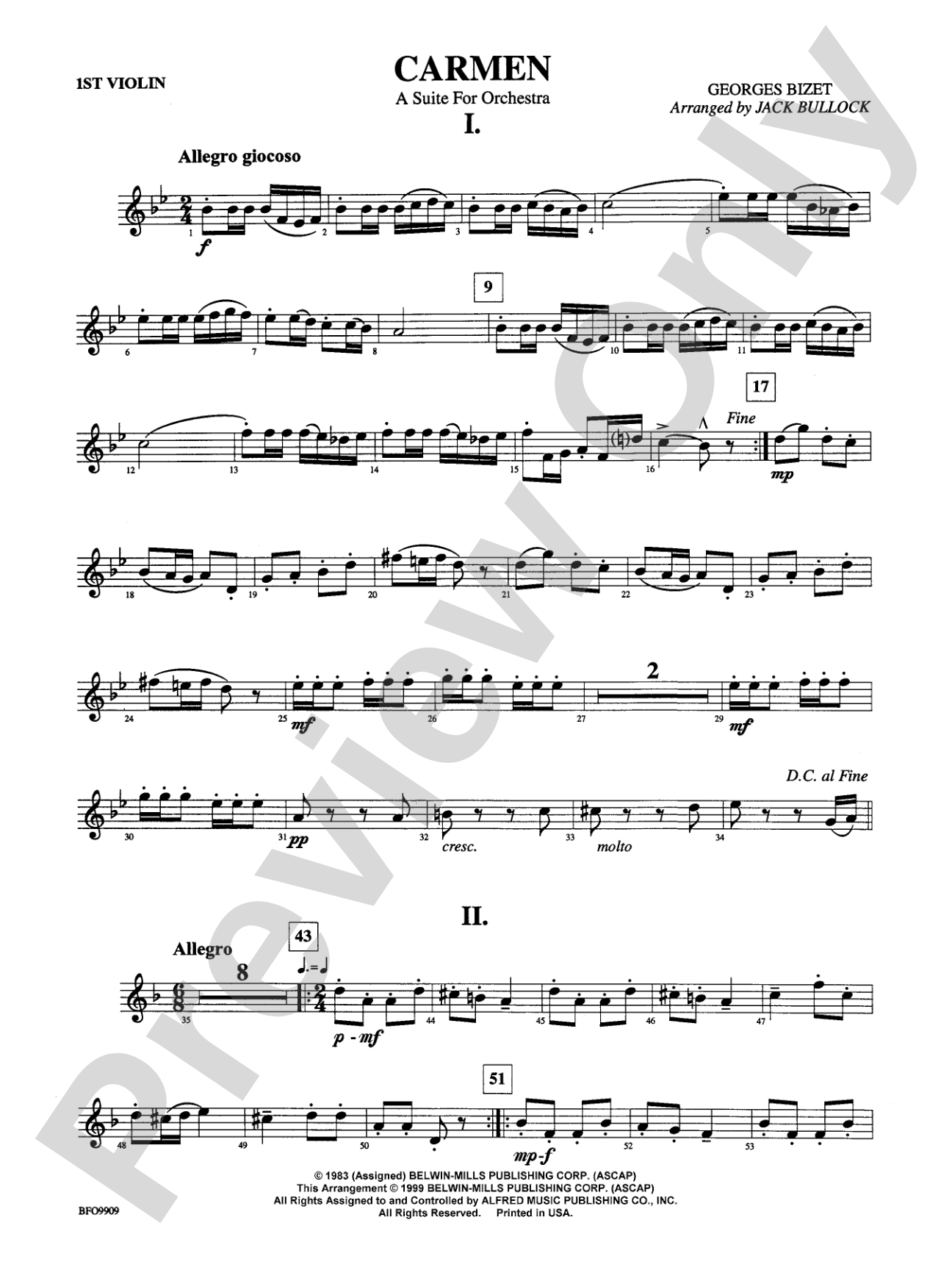 Carmen Suite: 1st Violin