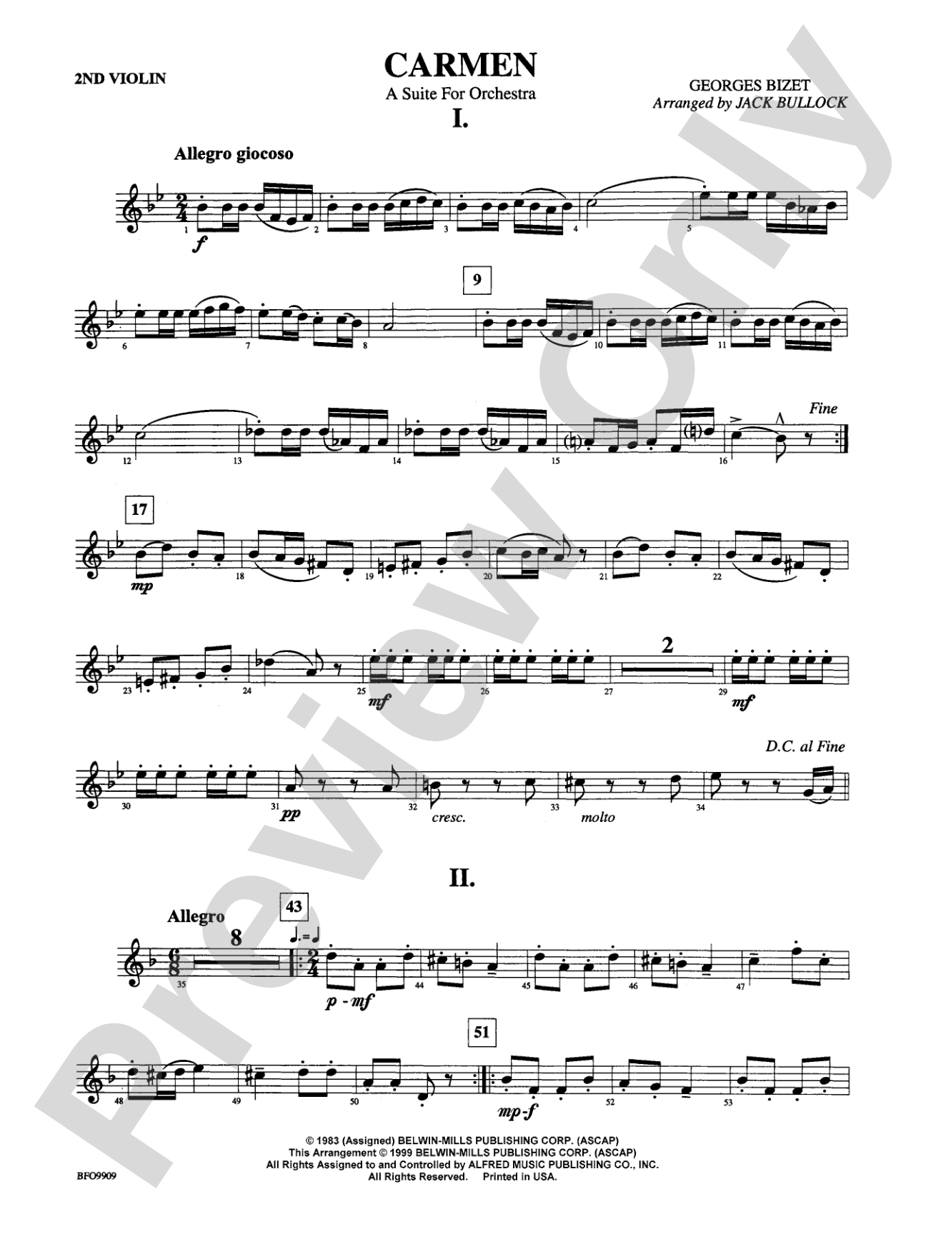 Carmen Suite: 2nd Violin