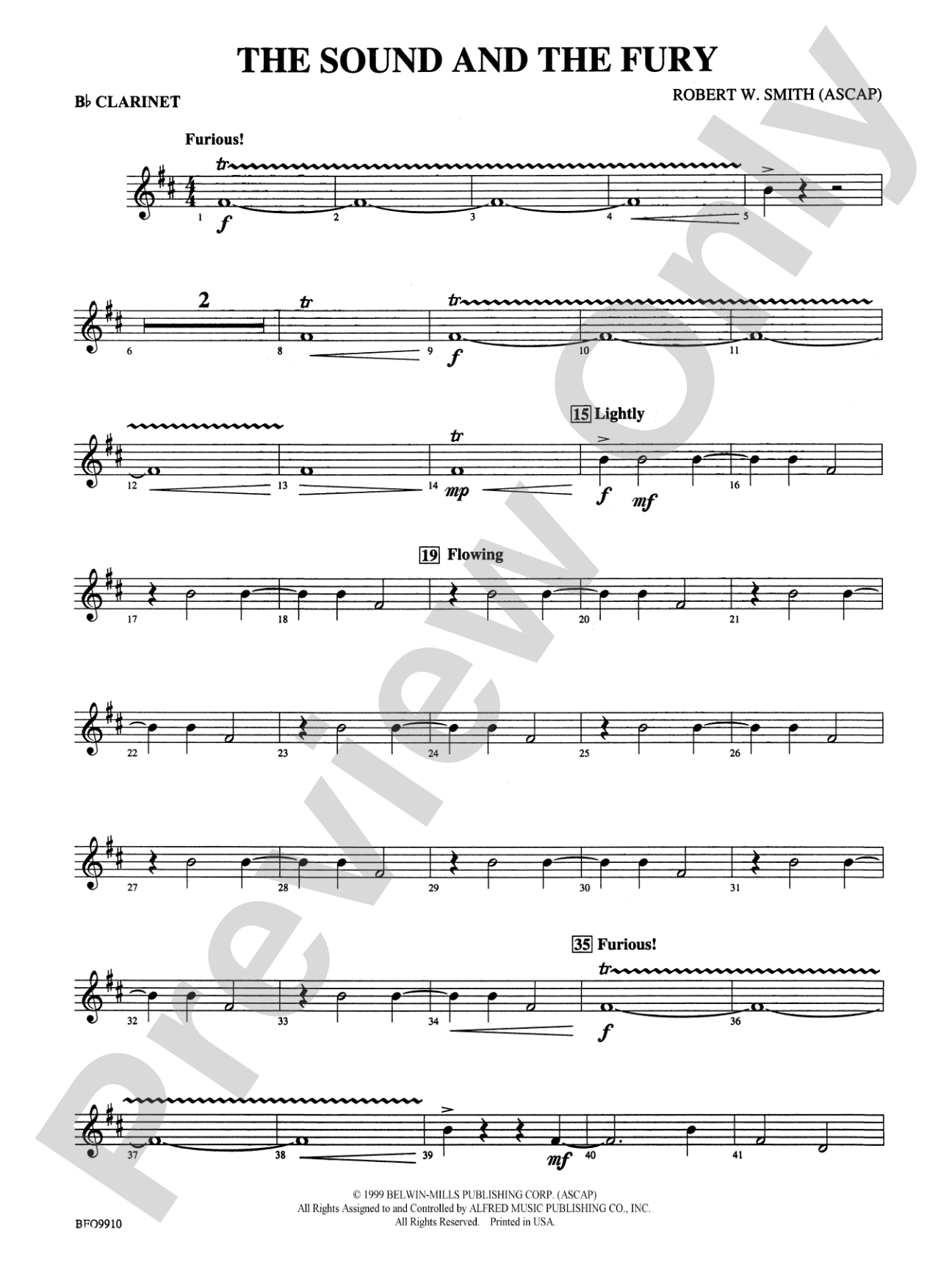 The Sound and the Fury: 1st B-flat Clarinet