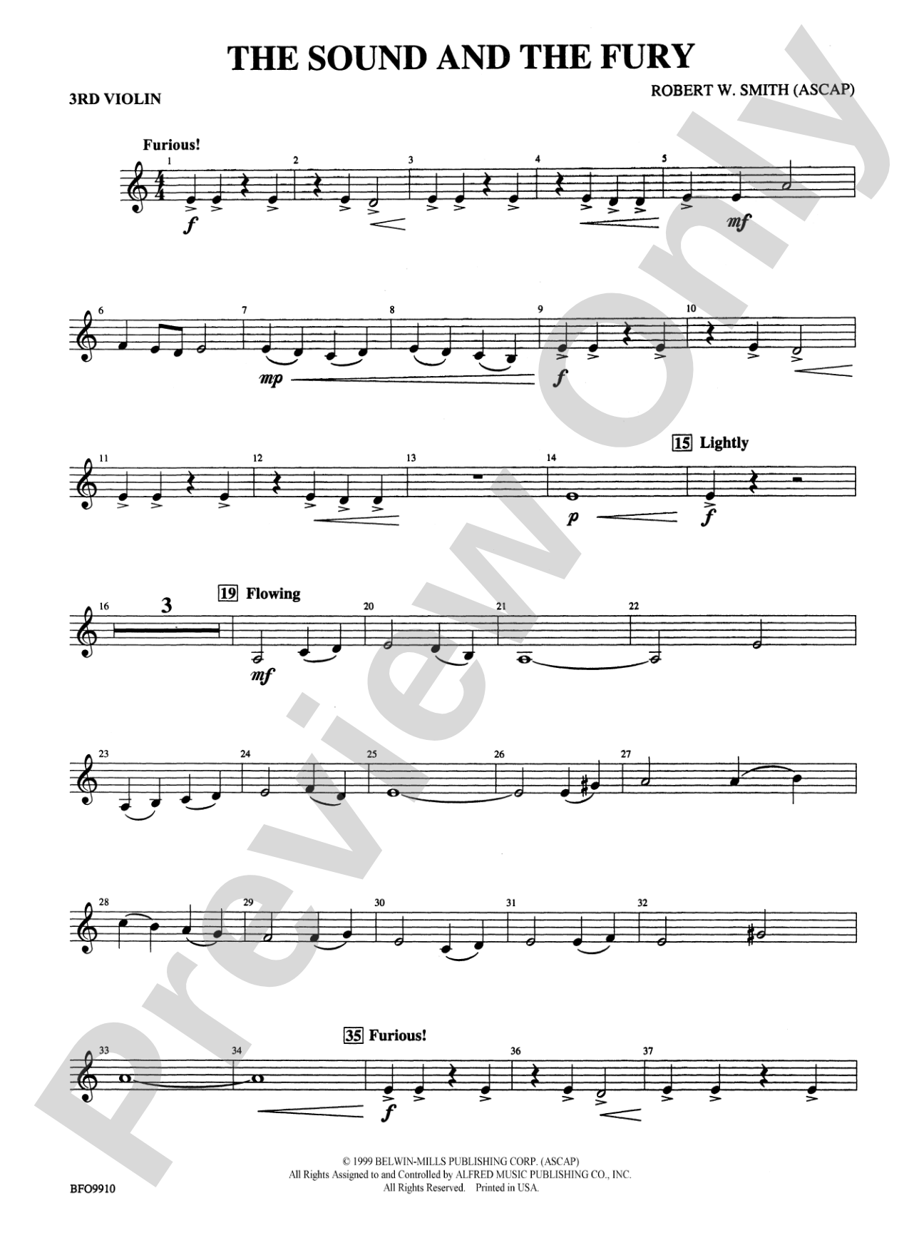The Sound and the Fury: 3rd Violin (Viola [TC])