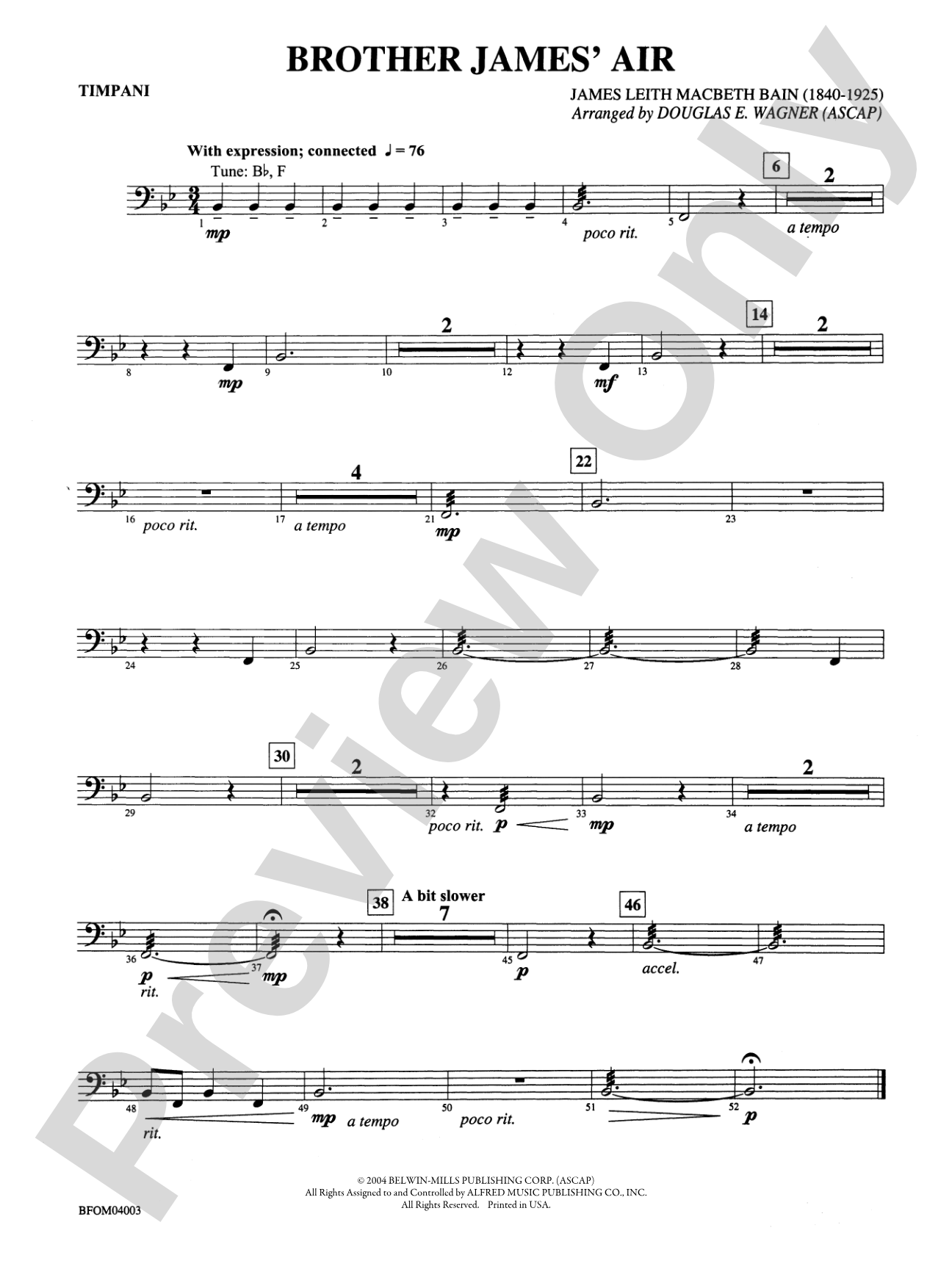 Brother James' Air: Timpani