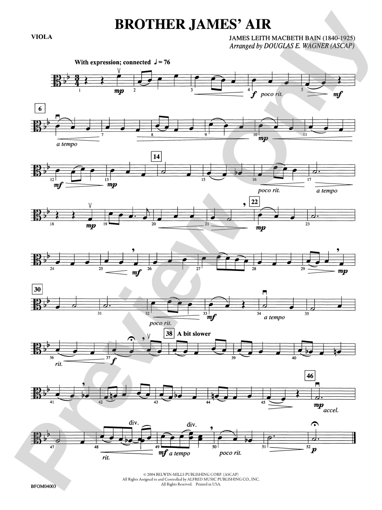 Brother James' Air: Viola