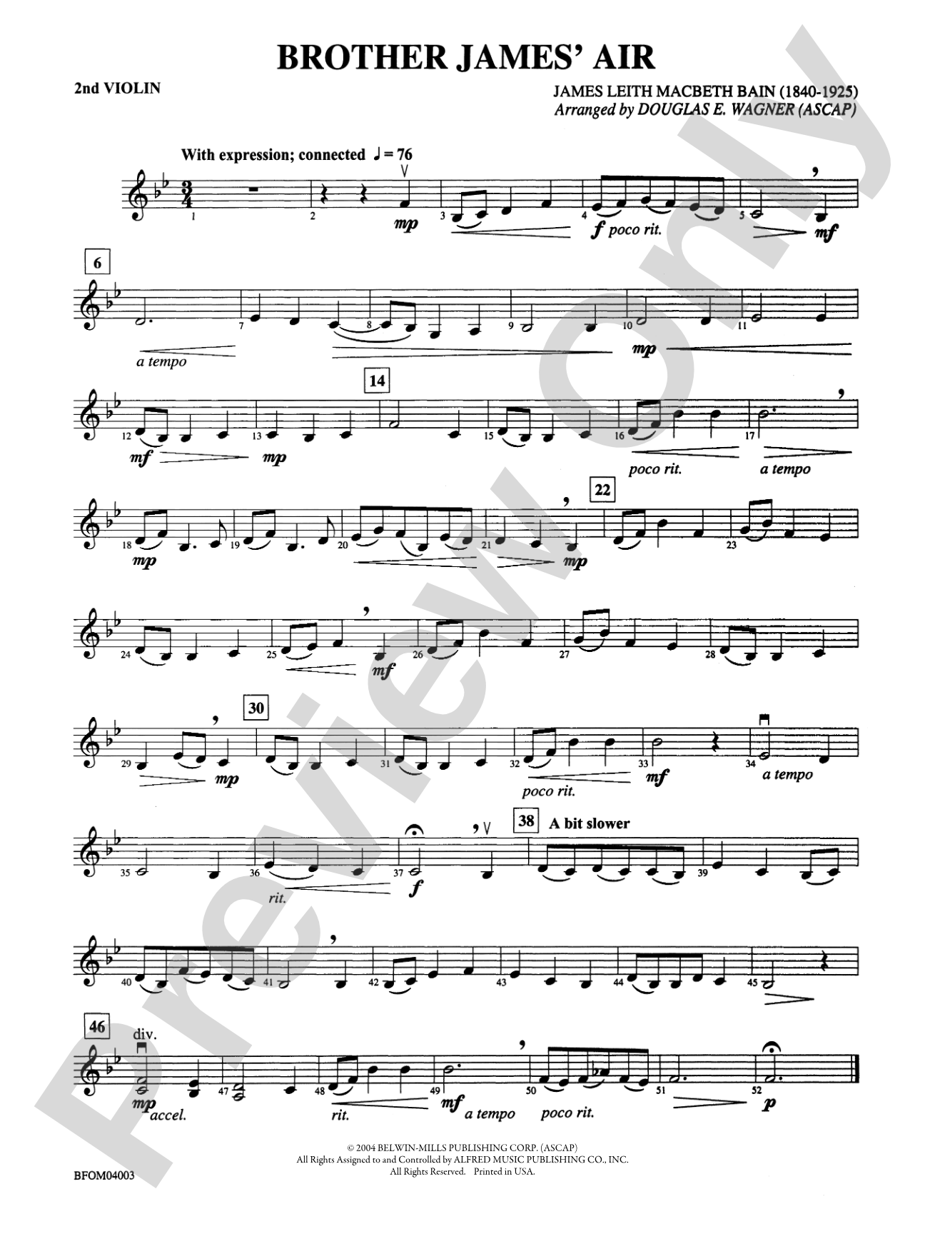 Brother James' Air: 2nd Violin