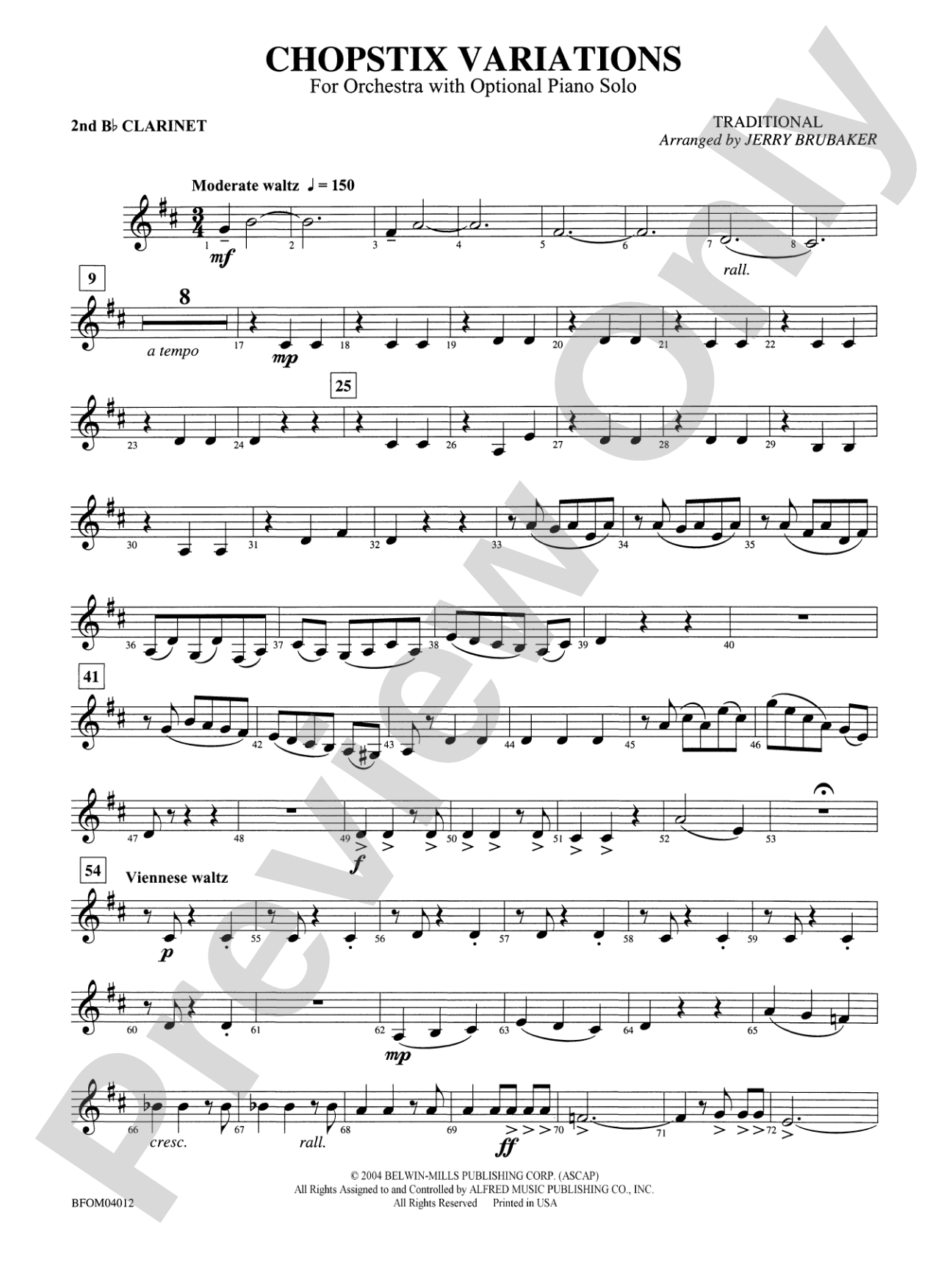 Chopstix Variations (with Opt. Piano Solo): 2nd B-flat Clarinet