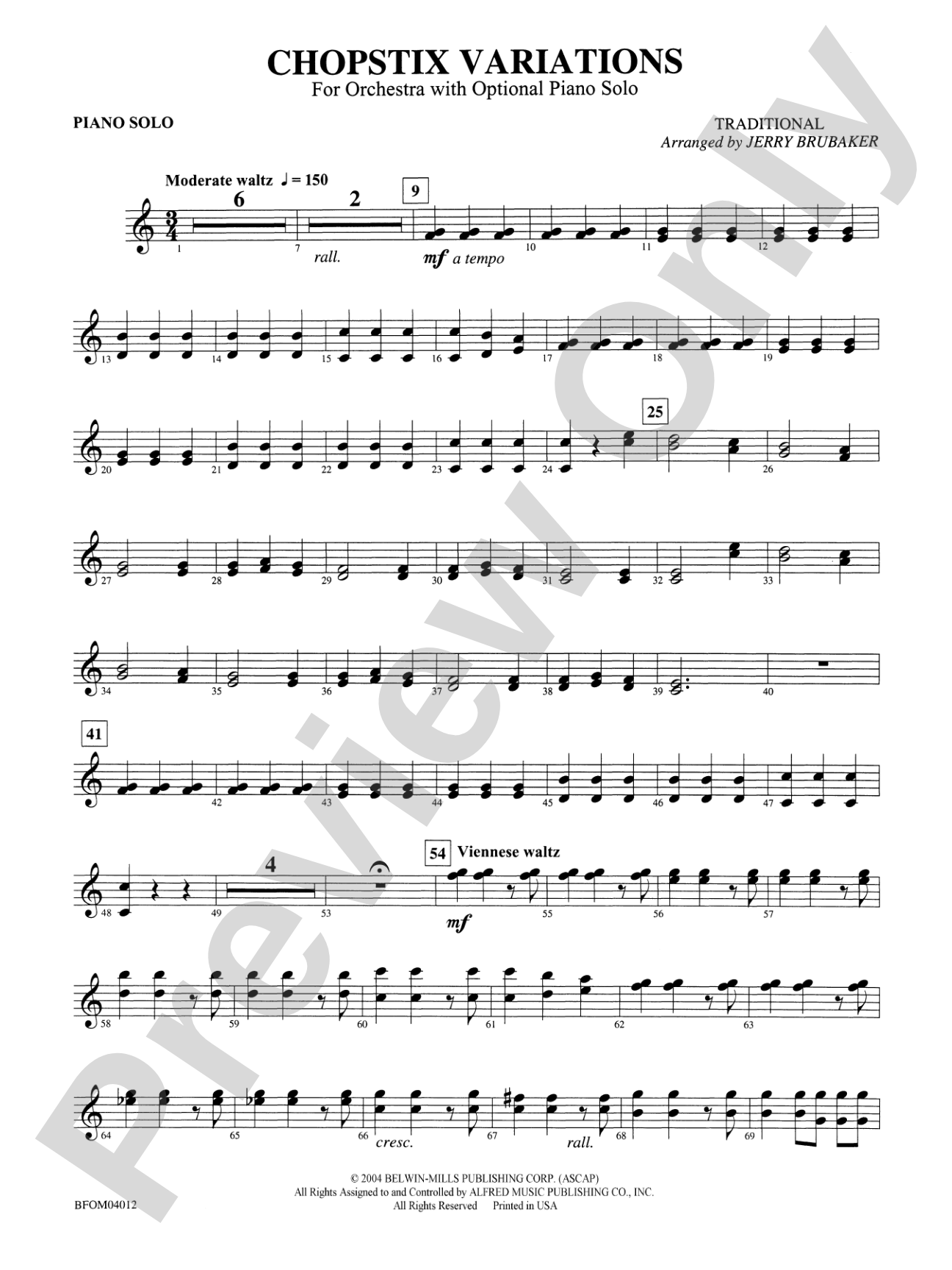 Chopstix Variations (with Opt. Piano Solo): Piano Accompaniment