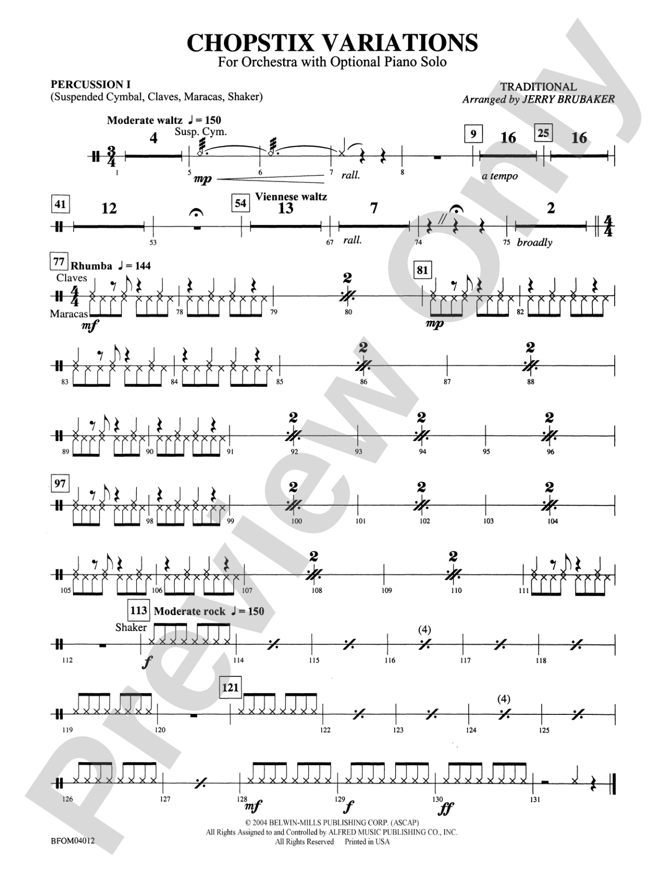 Chopstix Variations (with Opt. Piano Solo): 1st Percussion