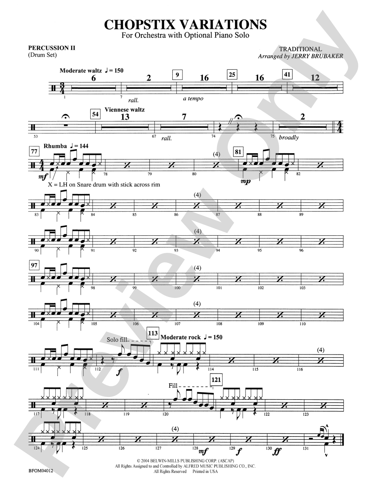 Chopstix Variations (with Opt. Piano Solo): 2nd Percussion