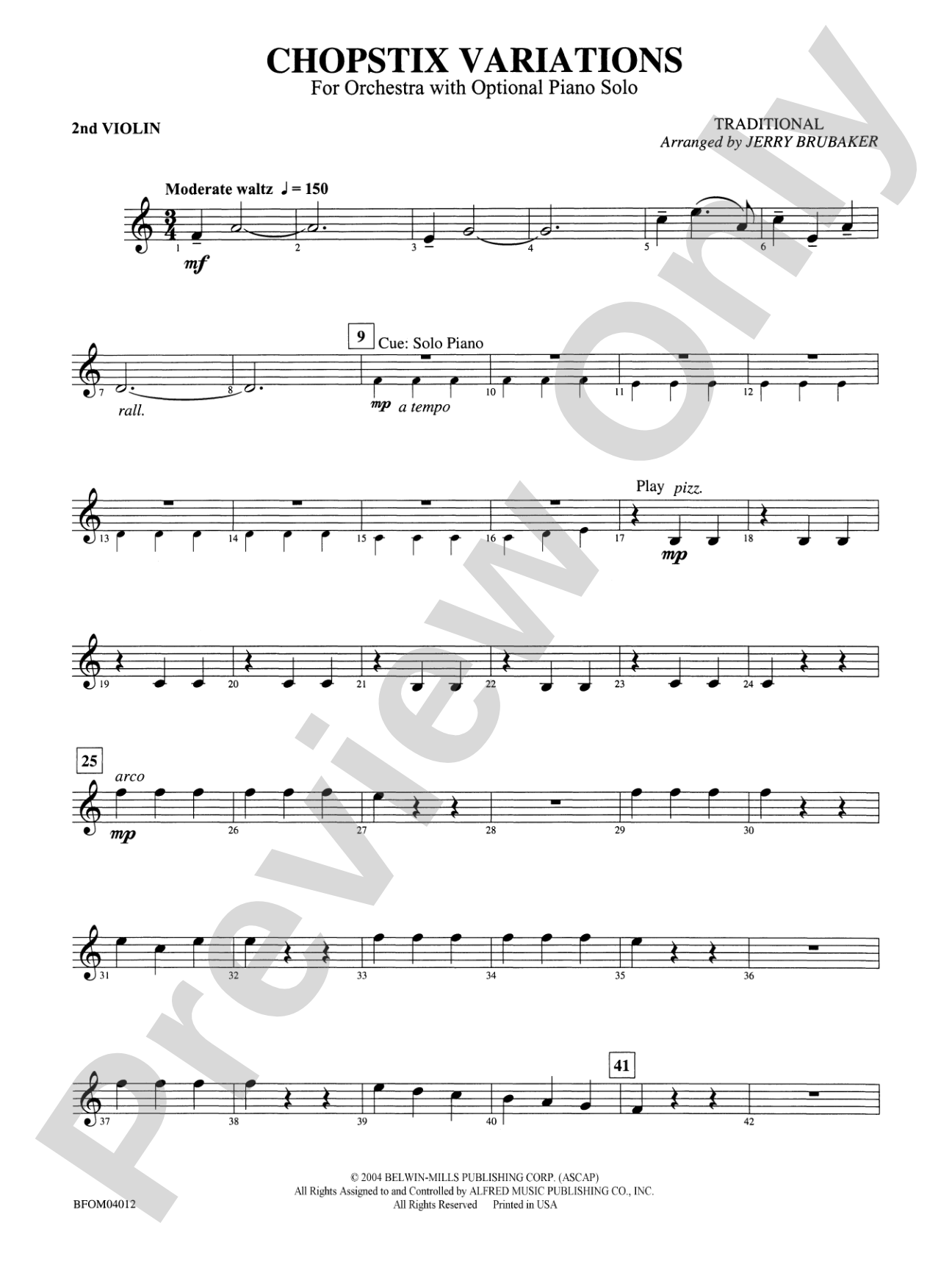 Chopstix Variations (with Opt. Piano Solo): 2nd Violin
