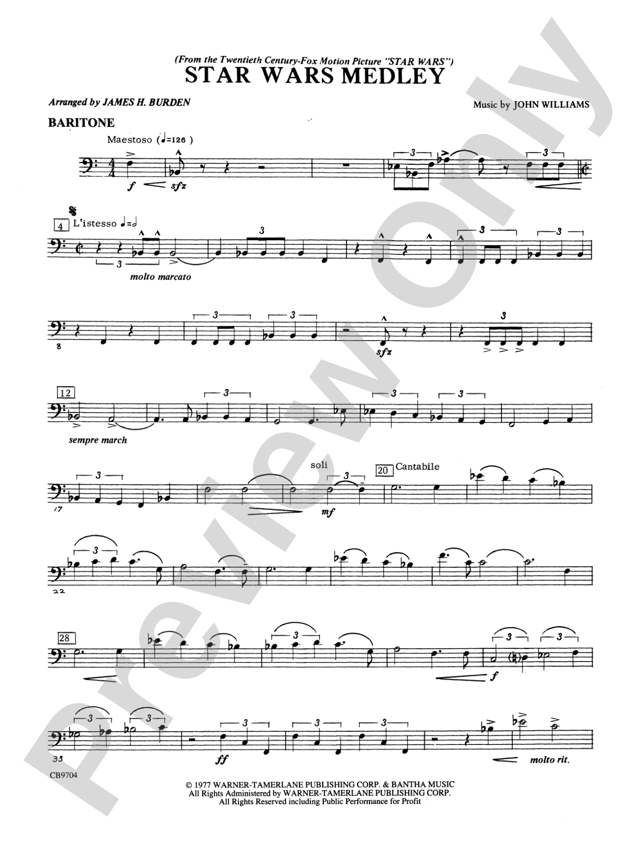 Star Wars® Medley: Baritone B.C.