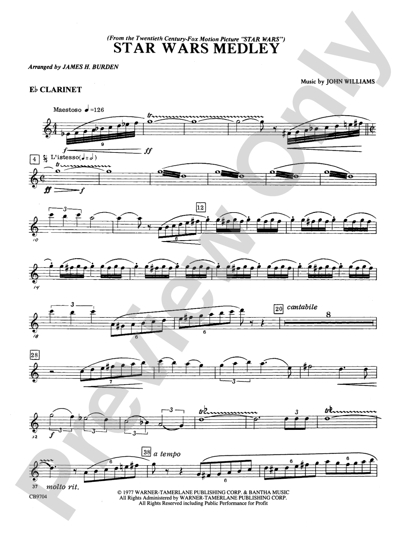Star Wars® Medley: E-flat Soprano Clarinet