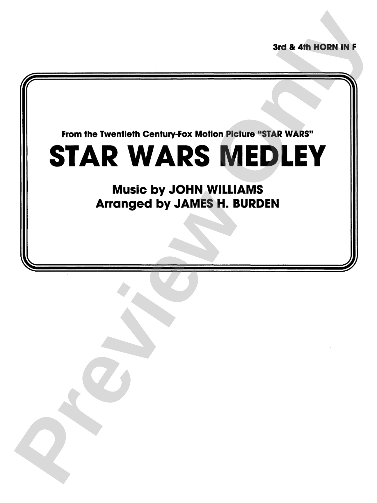 Star Wars® Medley: 3rd & 4th F Horns